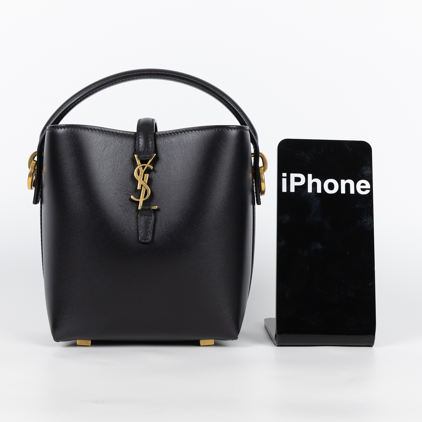 聖羅蘭 YSL SAINT LAURENT le 37 亮面皮革 迷你手袋 7658702R20W 黑Le 37 Mini 原廠盒子/防塵袋/背帶