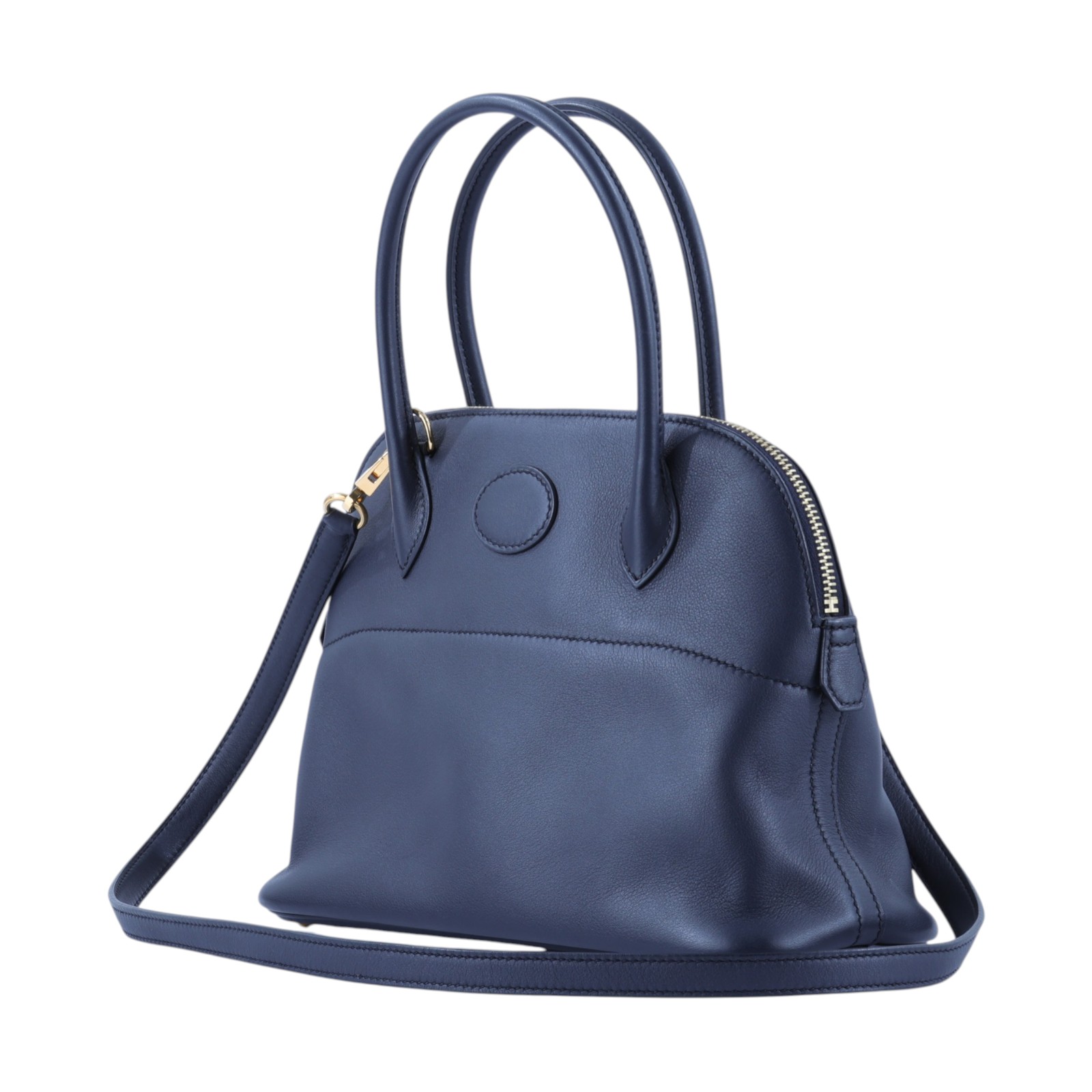 愛馬仕 Hermes Bolide Bag 柏莉包 27 BL27 A HA 008 Q3 A刻 深藍BOLIDE27 SWIFT 防塵袋/背帶