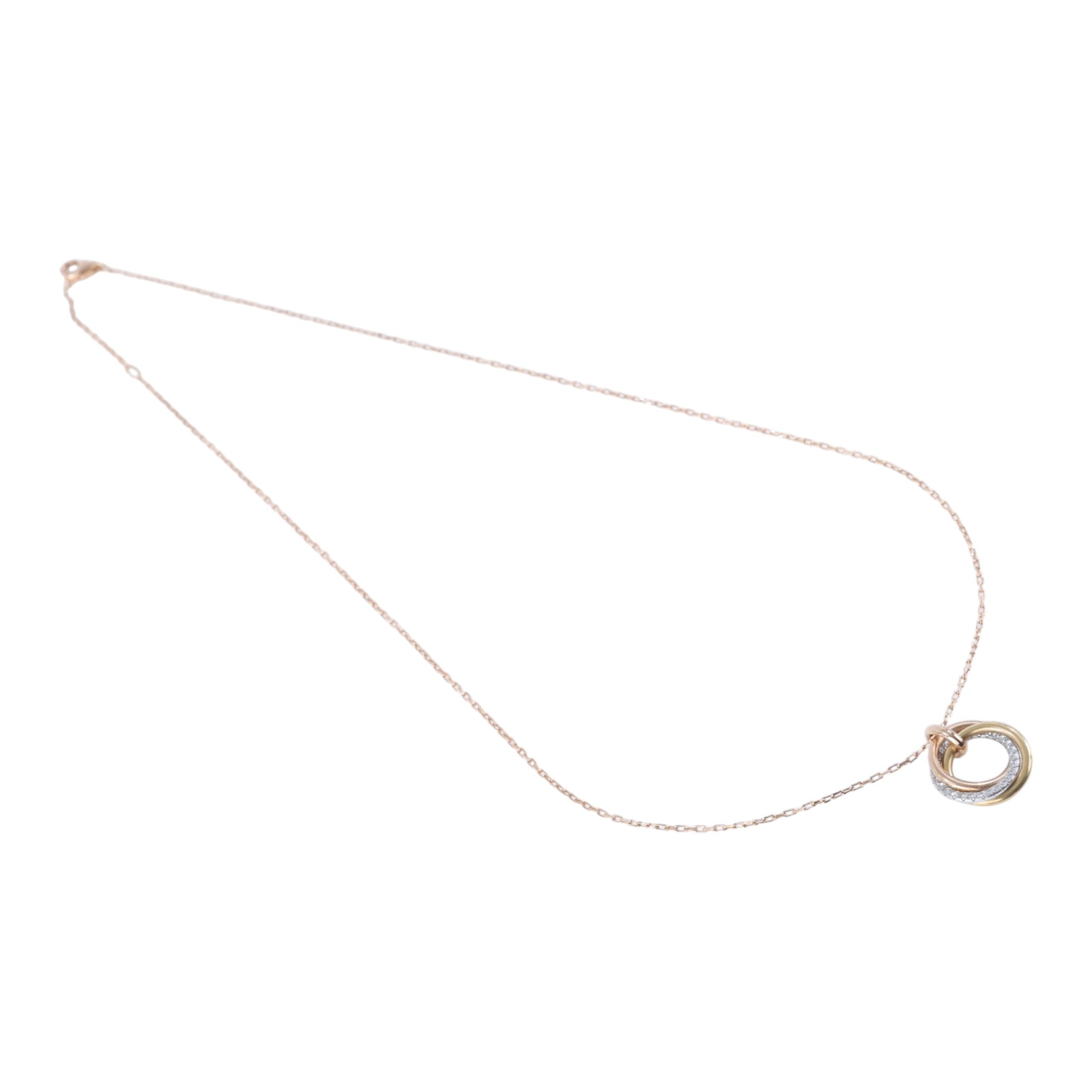 卡地亞 CARTIER Trinity 項鍊 B7224586 K18 TRINITY 頸鏈 帶鑽 原廠盒子2/保書/購買證明