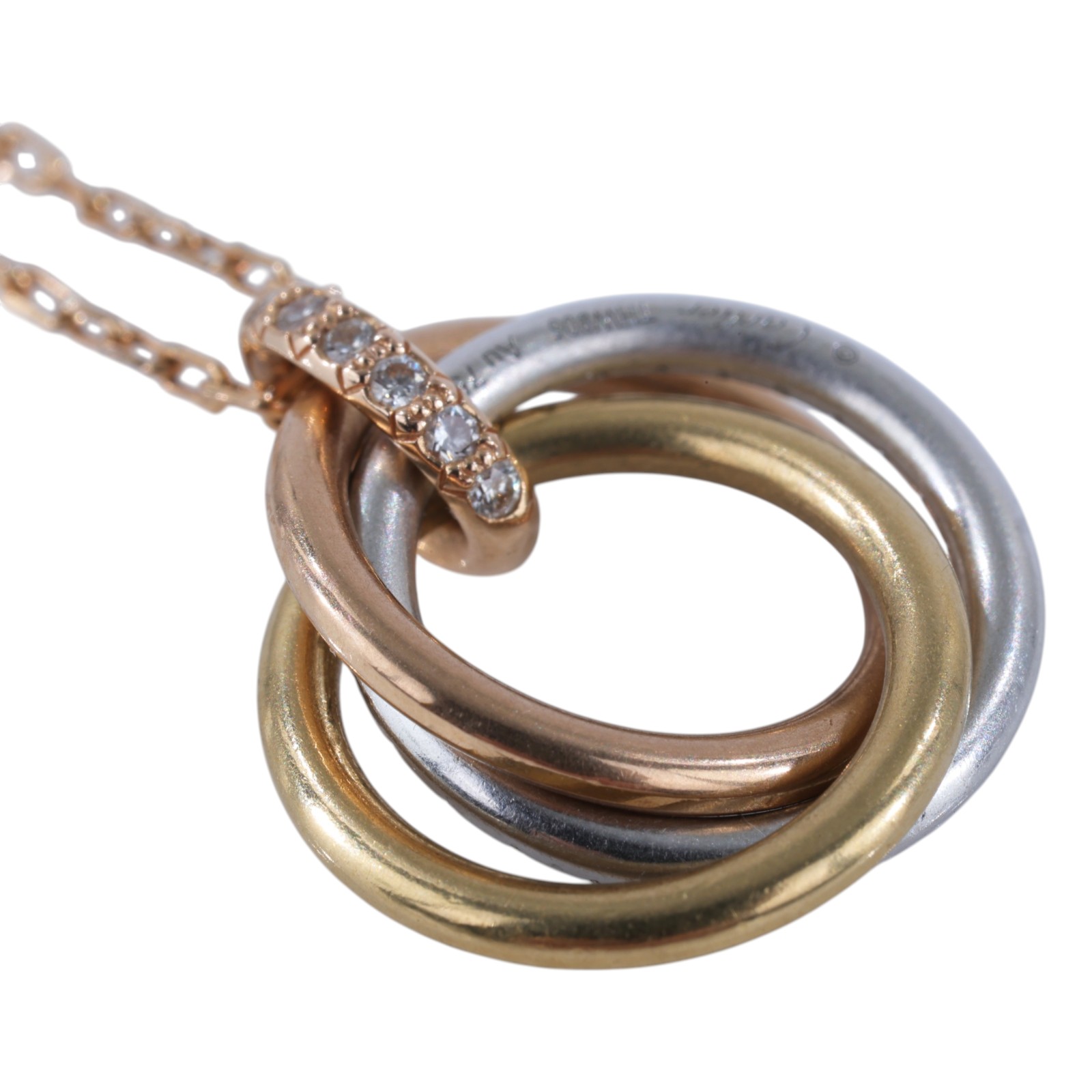 卡地亞 CARTIER Trinity 項鍊 B7224586 K18 TRINITY 頸鏈 帶鑽 原廠盒子2/保書/購買證明