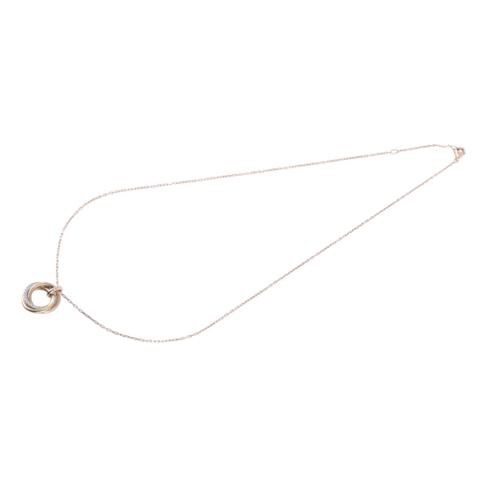 卡地亞 CARTIER Trinity 項鍊 B7224586 K18 TRINITY 頸鏈 帶鑽 原廠盒子2/保書/購買證明