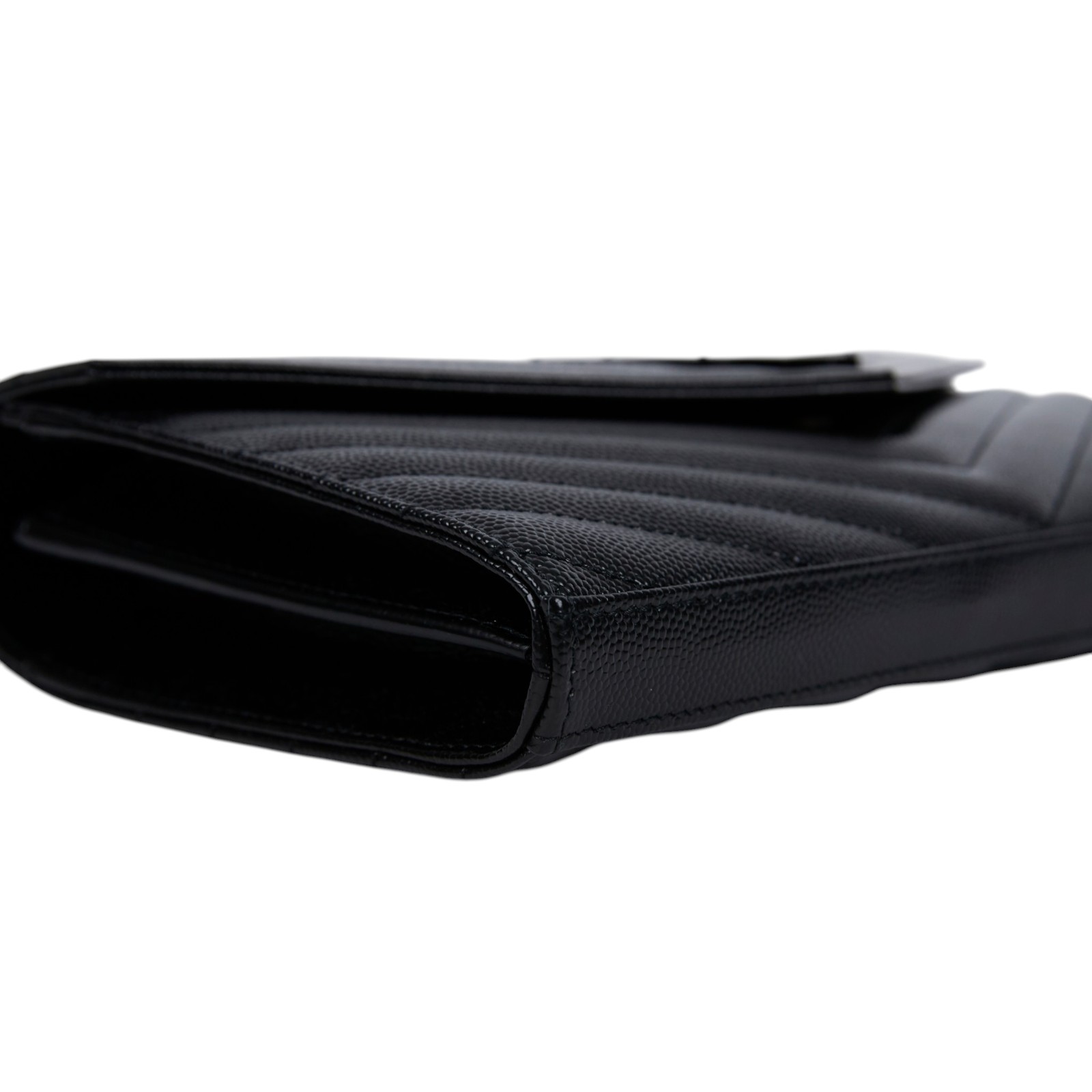 聖羅蘭 YSL SAINT LAURENT Cassandre 經典粒面皮革 鏈條 錢包 同色五金 377828BOW08  原廠盒子/防塵袋