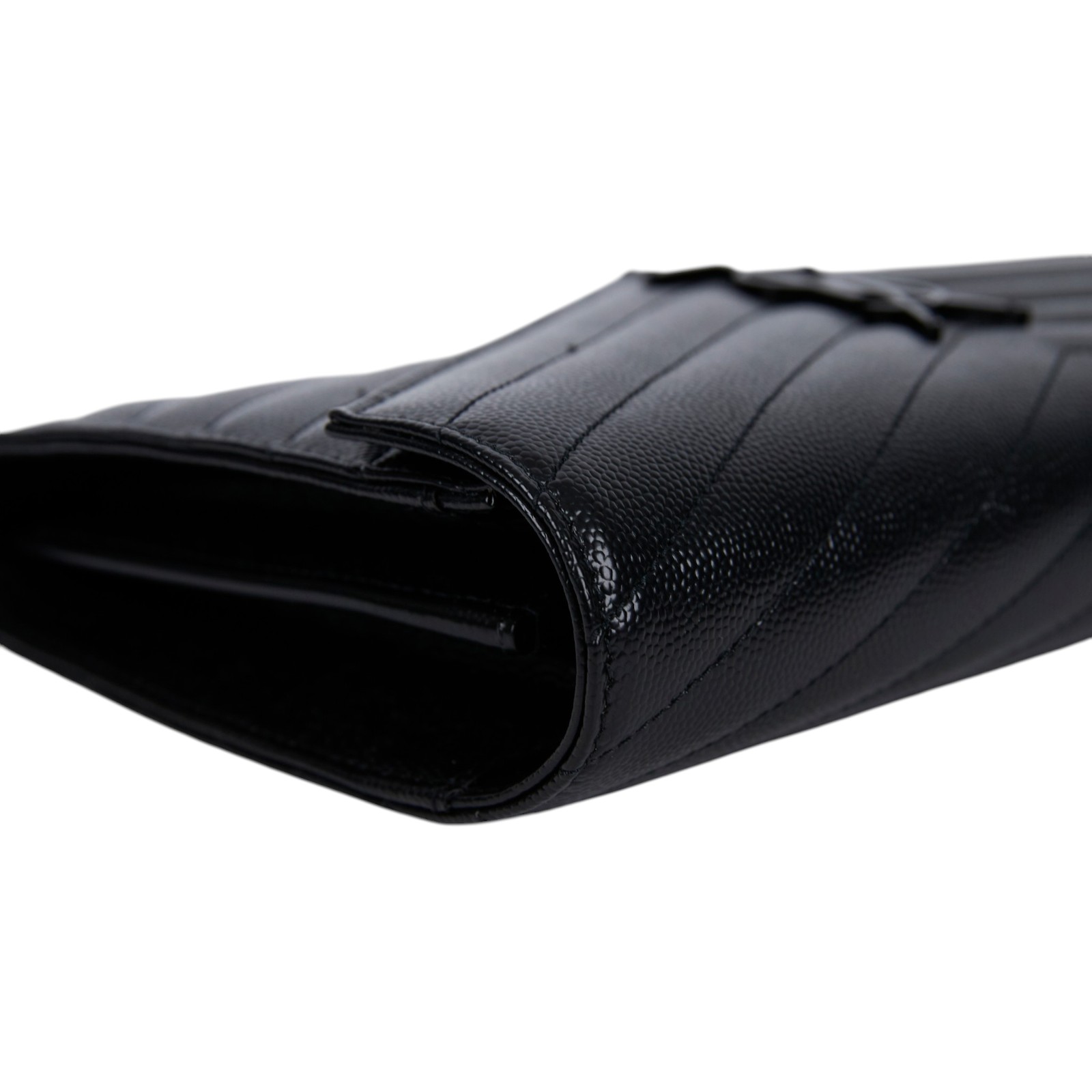 聖羅蘭 YSL SAINT LAURENT Cassandre 經典粒面皮革 鏈條 錢包 同色五金 377828BOW08  原廠盒子/防塵袋