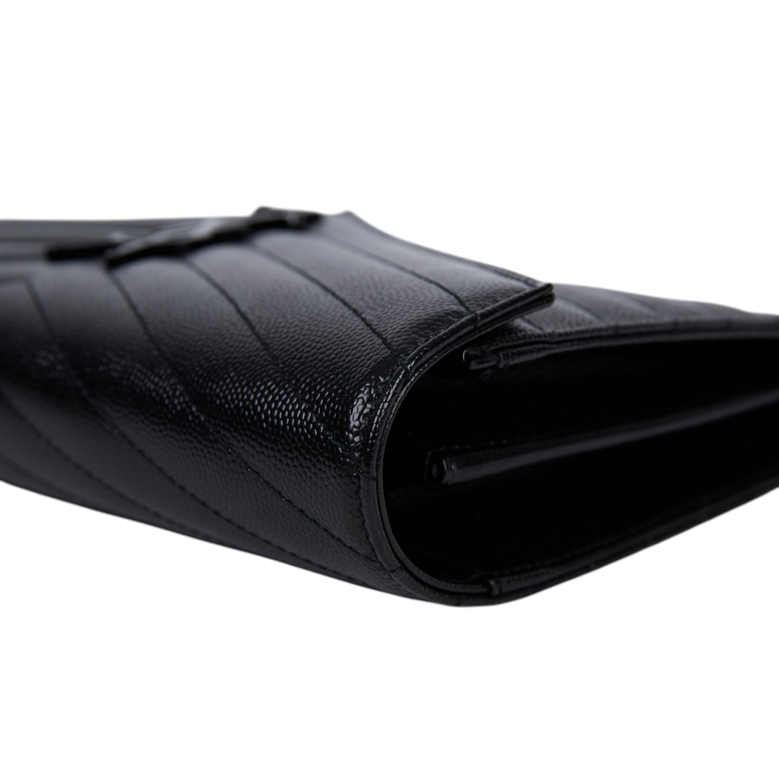 聖羅蘭 YSL SAINT LAURENT Cassandre 經典粒面皮革 鏈條 錢包 同色五金 377828BOW08  原廠盒子/防塵袋