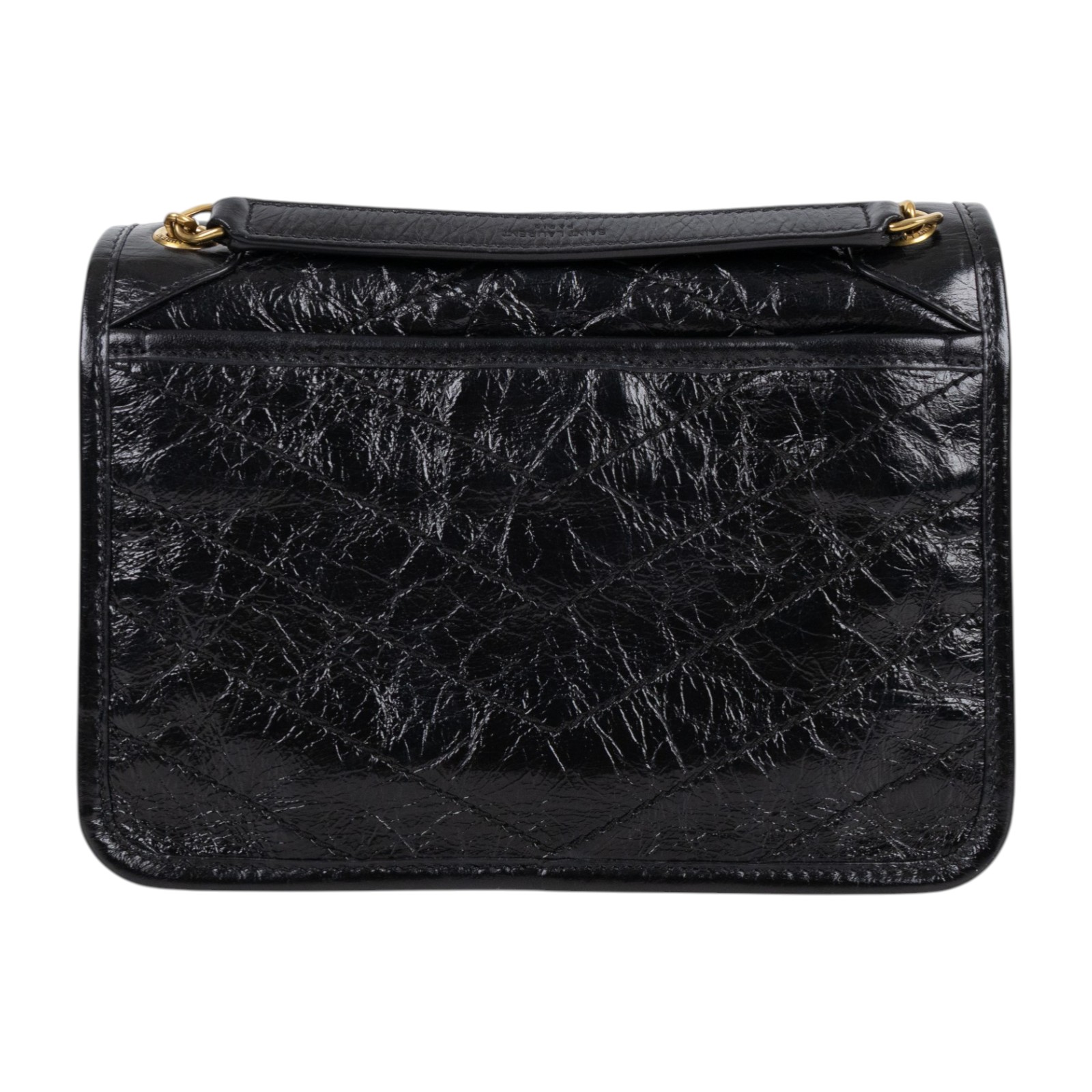 聖羅蘭 YSL SAINT LAURENT Niki 復古小牛皮 Baby 斜背 翻蓋包 6331600EN07 黑NIKI BABY肩背包 無附屬品