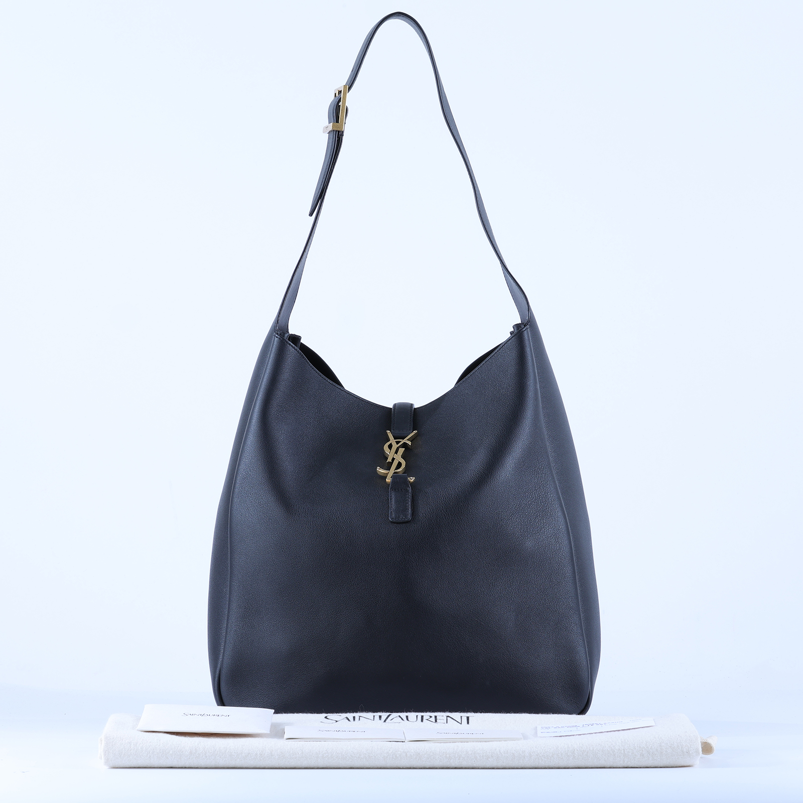 聖羅蘭 YSL SAINT LAURENT LE 5 À 7 滑面皮革 柔軟 大型 手袋 手提 肩背包 753837AAAUQ  防塵袋