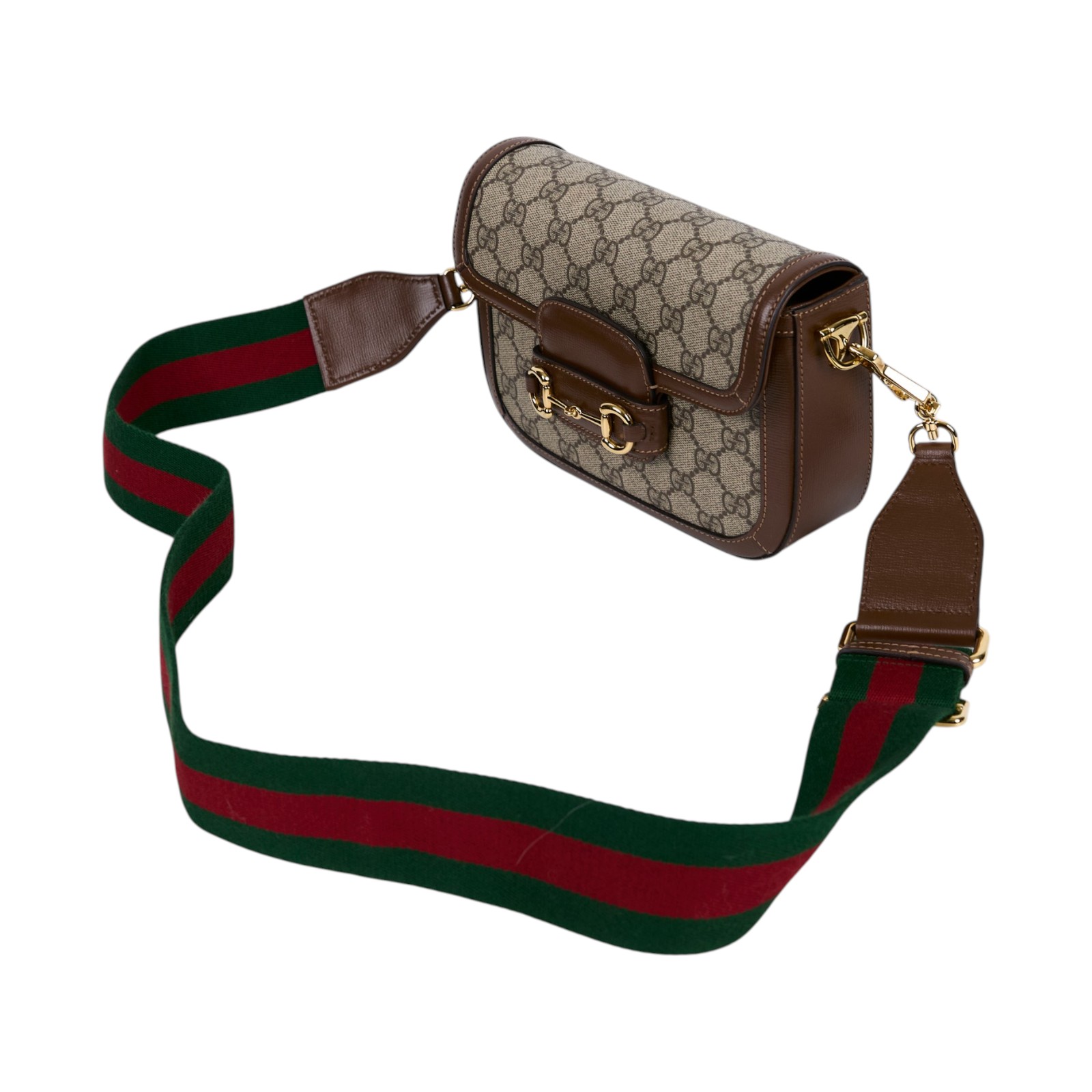 古馳 GUCCI Horsebit 1955 迷你 馬鞍包 658574 HUHHG 棕Horsebit 1955 mini 馬鞍包 原廠盒子/背帶