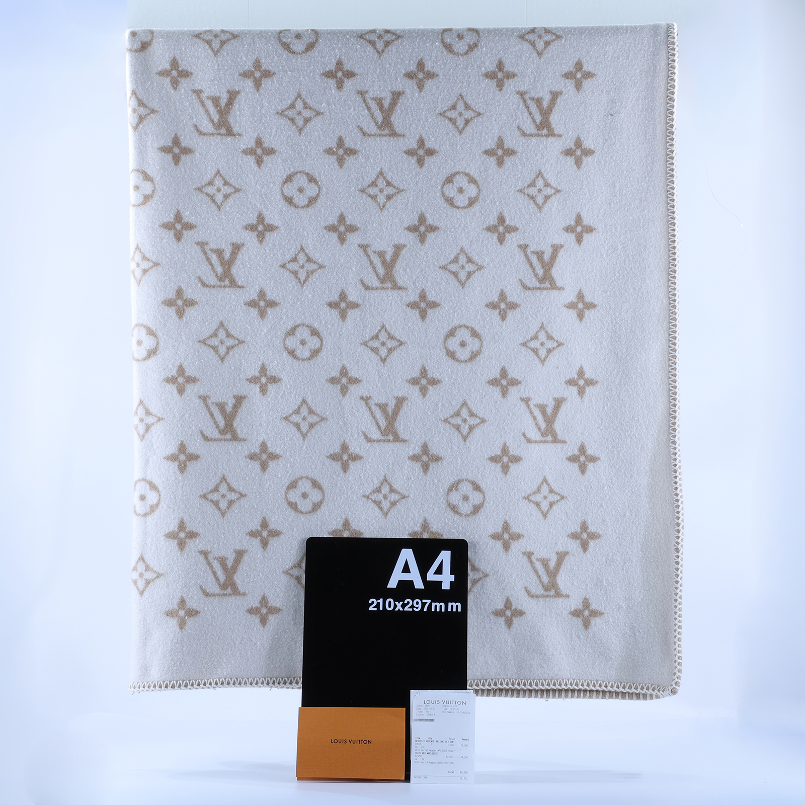 路易威登 LOUIS VUITTON Neo Monogram 毛毯 毛氈 披肩 M79230 棕Neo Monogram毛毯 購買證明