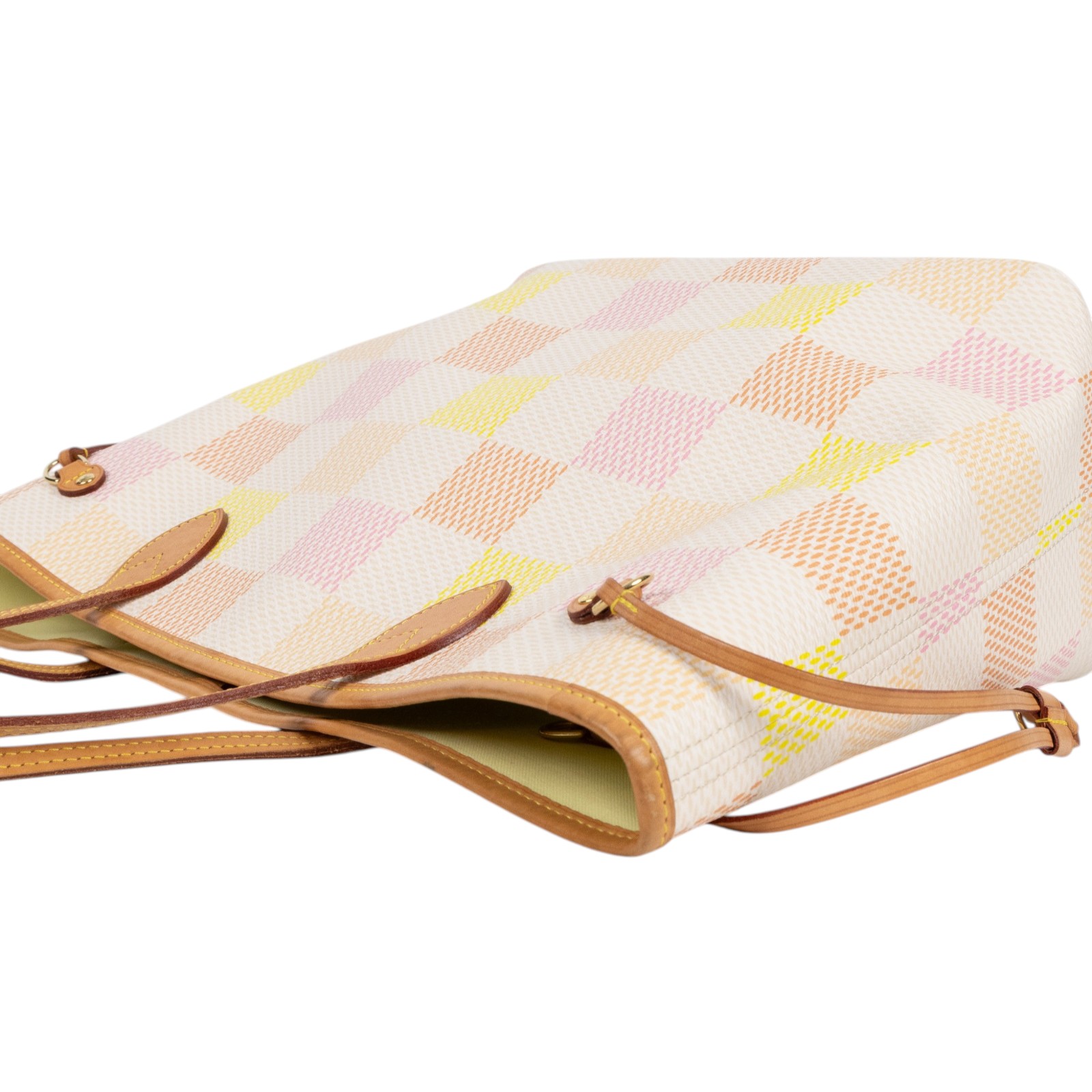 路易威登 LOUIS VUITTON Neverfull MM  肩背 購物袋 粉色棋盤格 N40668 晶片款  原廠盒子/防塵袋/購買證明