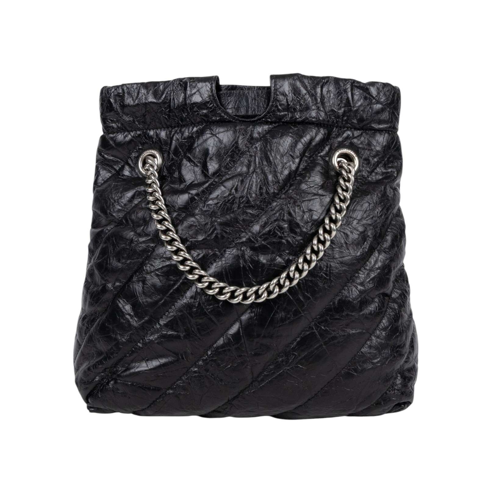 巴黎世家 BALENCIAGA Crush 束口購物包 小型 742942210J0 黑CRUSH小號 防塵袋/購買證明