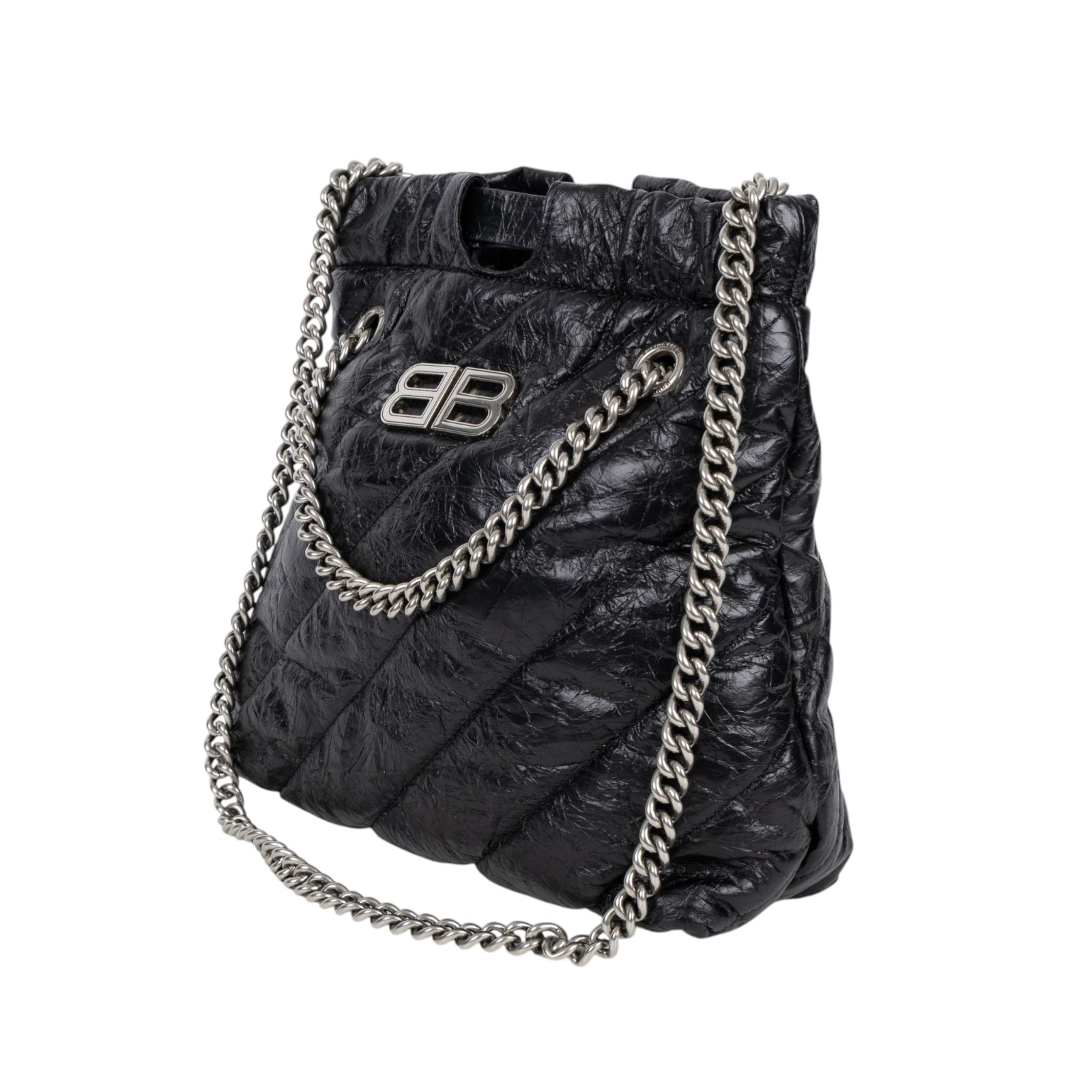 巴黎世家 BALENCIAGA Crush 束口購物包 小型 742942210J0 黑CRUSH小號 防塵袋/購買證明