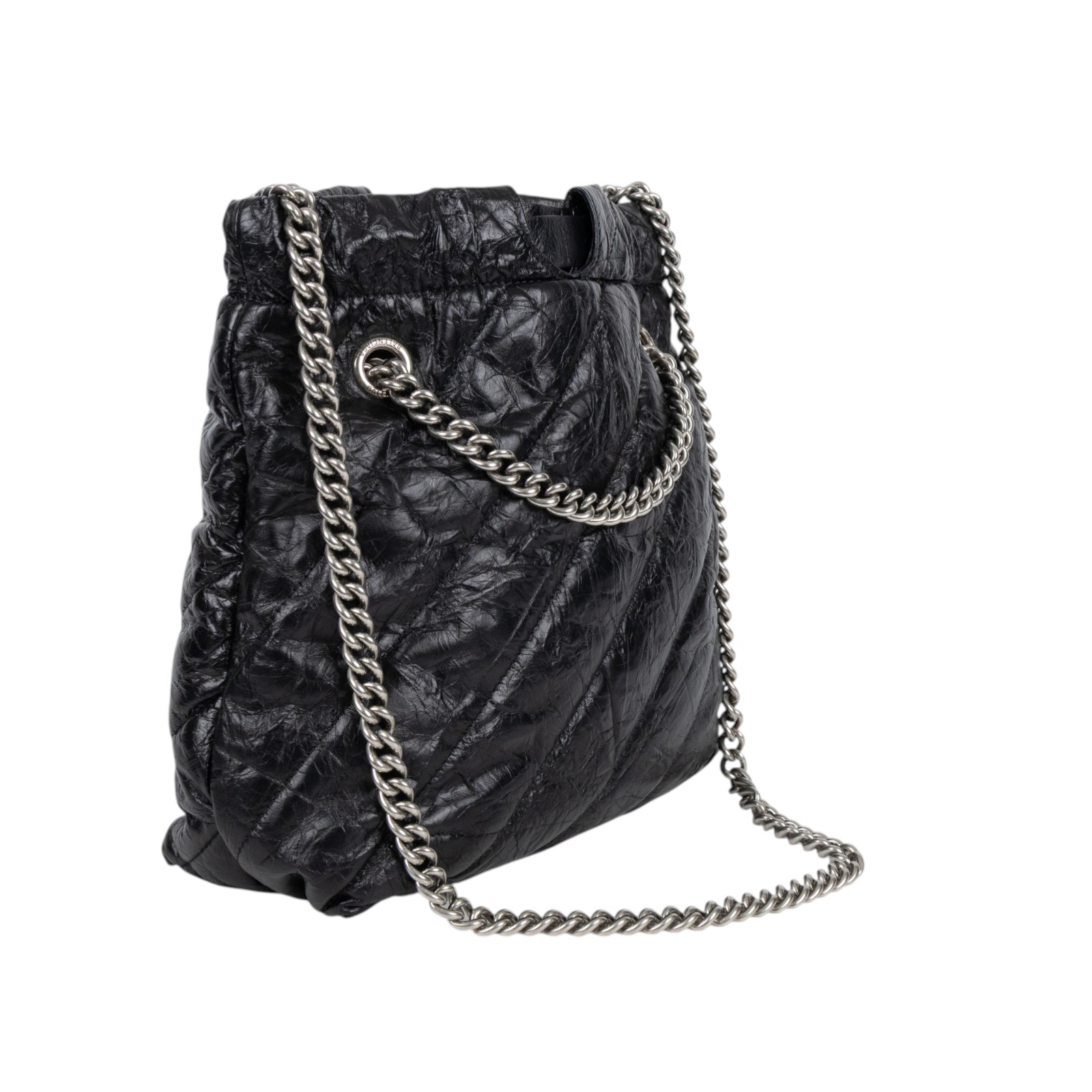 巴黎世家 BALENCIAGA Crush 束口購物包 小型 742942210J0 黑CRUSH小號 防塵袋/購買證明