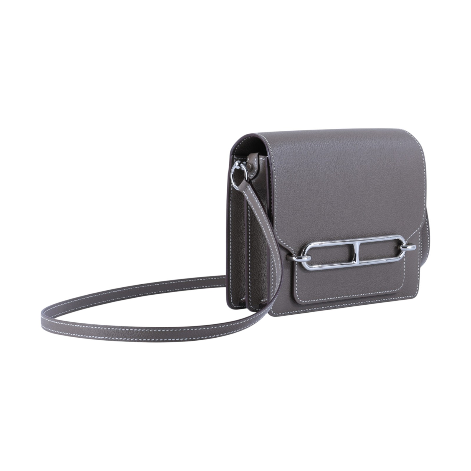 愛馬仕 Hermes Roulis 豬鼻子 斜背包 18 Mini 大象灰 銀色五金 H070510CK18 W AP929 AA  原廠盒子/防塵袋/購買證明