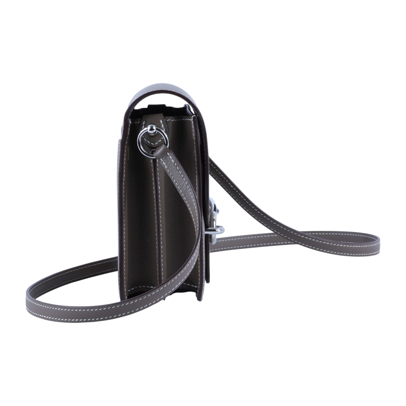 愛馬仕 Hermes Roulis 豬鼻子 斜背包 18 Mini 大象灰 銀色五金 H070510CK18 W AP929 AA  原廠盒子/防塵袋/購買證明