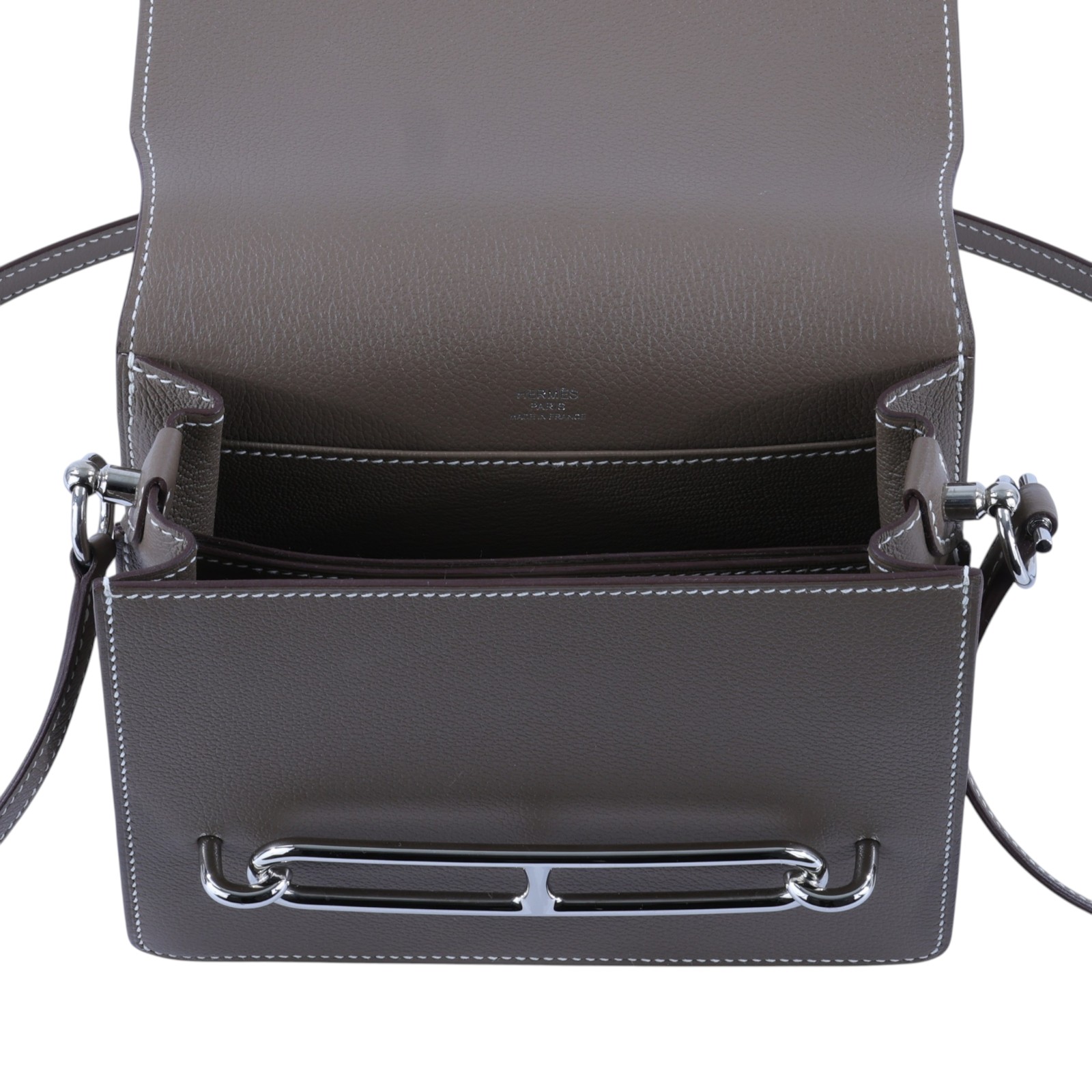 愛馬仕 Hermes Roulis 豬鼻子 斜背包 18 Mini 大象灰 銀色五金 H070510CK18 W AP929 AA  原廠盒子/防塵袋/購買證明