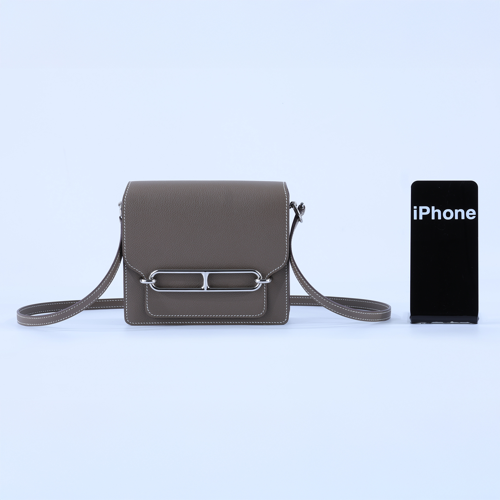 愛馬仕 Hermes Roulis 豬鼻子 斜背包 18 Mini 大象灰 銀色五金 H070510CK18 W AP929 AA  原廠盒子/防塵袋/購買證明