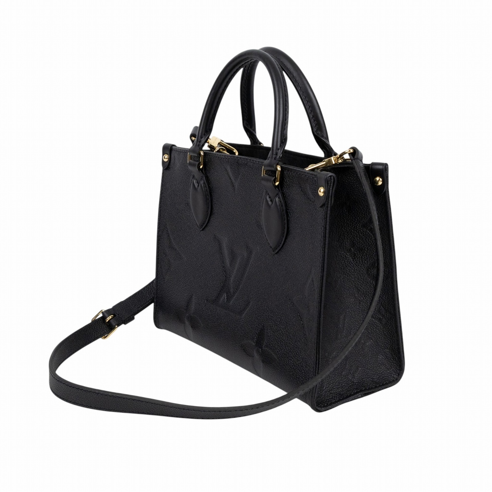 路易威登 LOUIS VUITTON OnTheGo PM 手提 肩背包 黑色 M45653 晶片款 黑原花壓紋ON THE GO PM 防塵袋/背帶