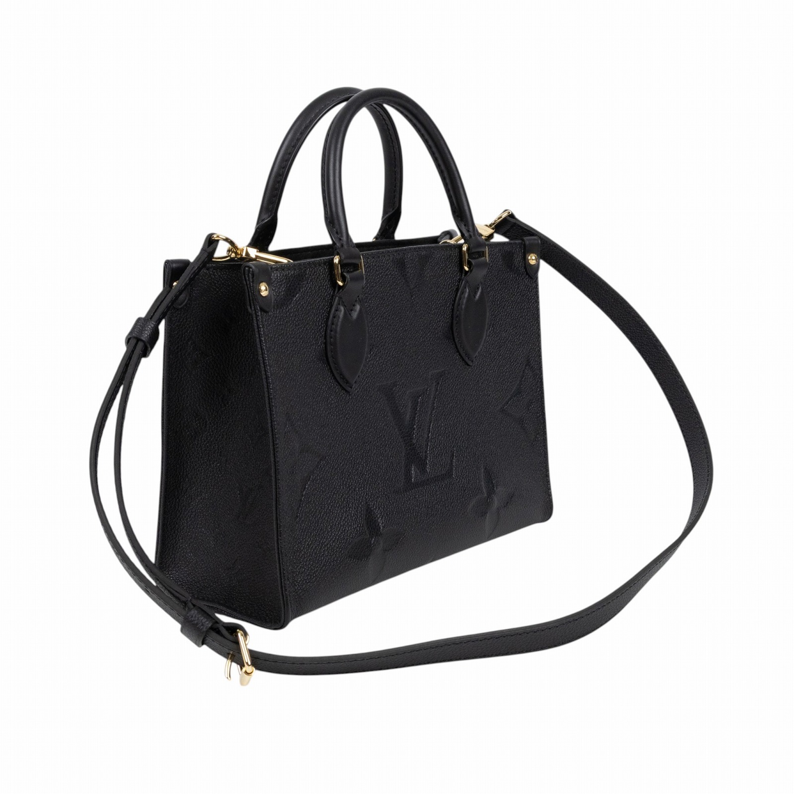 路易威登 LOUIS VUITTON OnTheGo PM 手提 肩背包 黑色 M45653 晶片款 黑原花壓紋ON THE GO PM 防塵袋/背帶