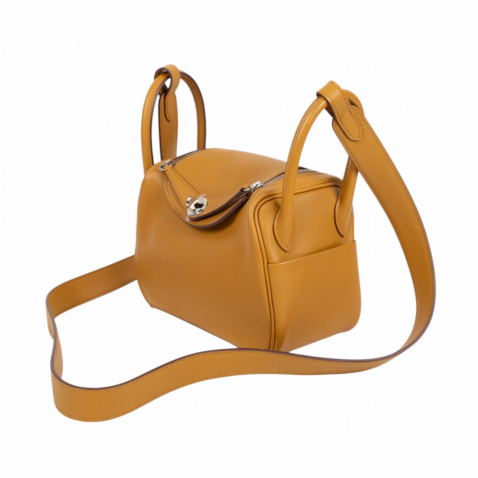 愛馬仕 Hermes Lindy 琳迪包 迷你 銀色五金 芝麻色 萊姆黃 H082607CKAE /YAS 780 PG  原廠盒子/防塵袋/購買證明