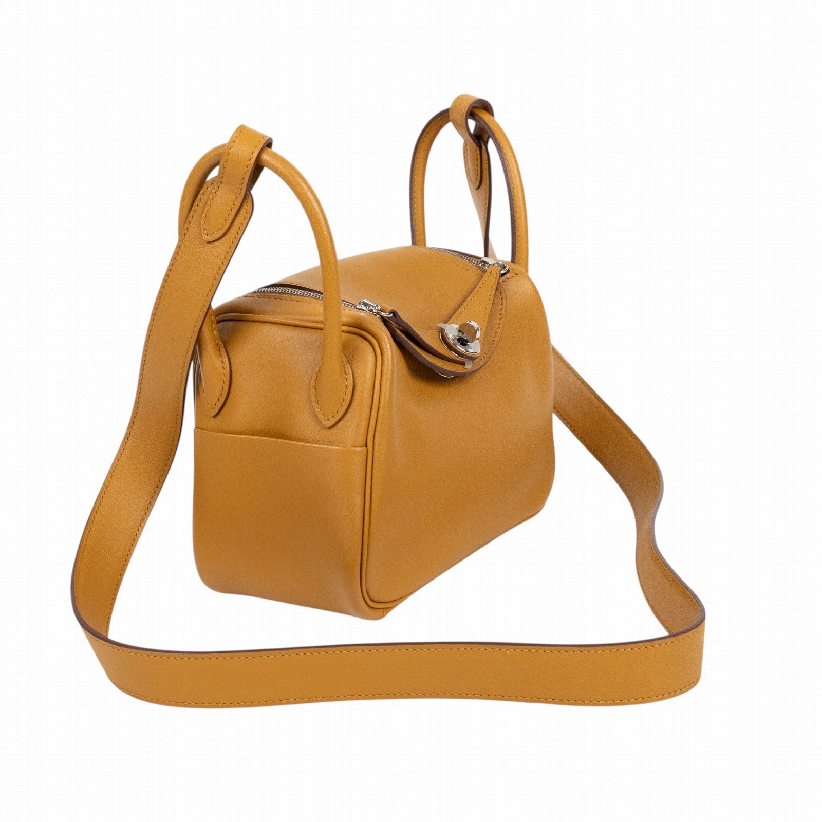 愛馬仕 Hermes Lindy 琳迪包 迷你 銀色五金 芝麻色 萊姆黃 H082607CKAE /YAS 780 PG  原廠盒子/防塵袋/購買證明