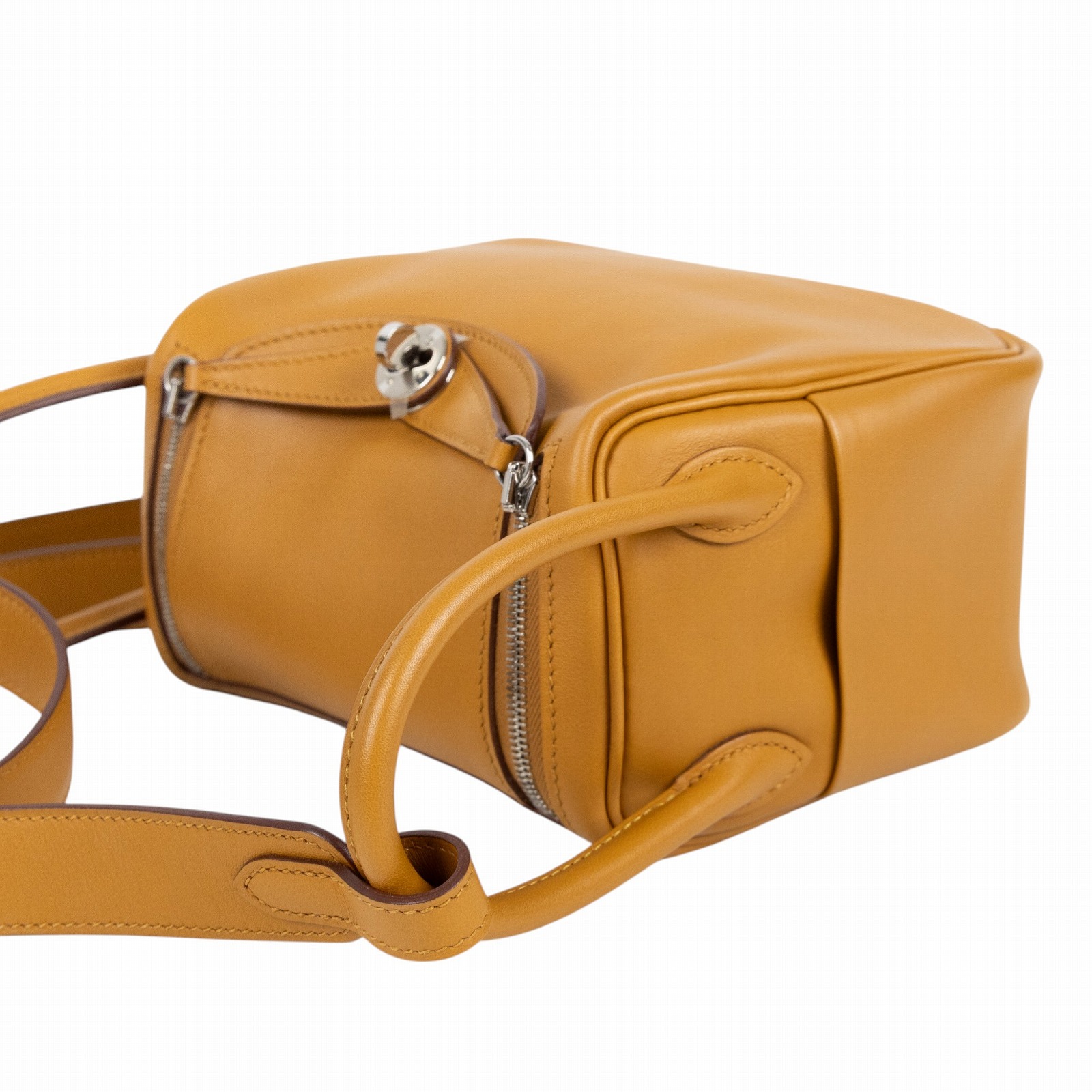 愛馬仕 Hermes Lindy 琳迪包 迷你 銀色五金 芝麻色 萊姆黃 H082607CKAE /YAS 780 PG  原廠盒子/防塵袋/購買證明