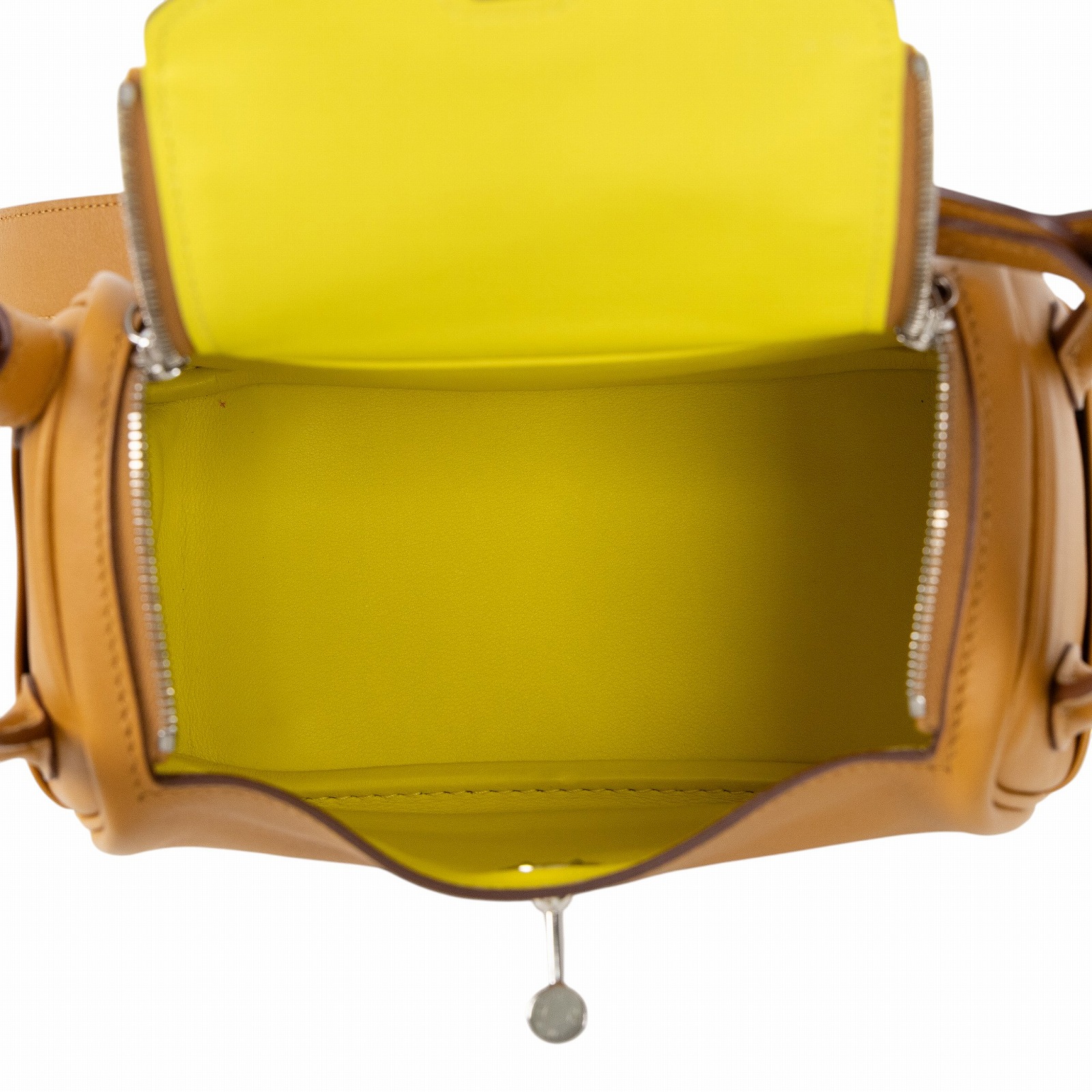 愛馬仕 Hermes Lindy 琳迪包 迷你 銀色五金 芝麻色 萊姆黃 H082607CKAE /YAS 780 PG  原廠盒子/防塵袋/購買證明