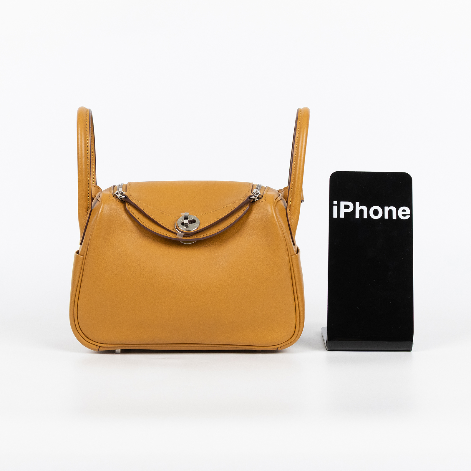 愛馬仕 Hermes Lindy 琳迪包 迷你 銀色五金 芝麻色 萊姆黃 H082607CKAE /YAS 780 PG  原廠盒子/防塵袋/購買證明