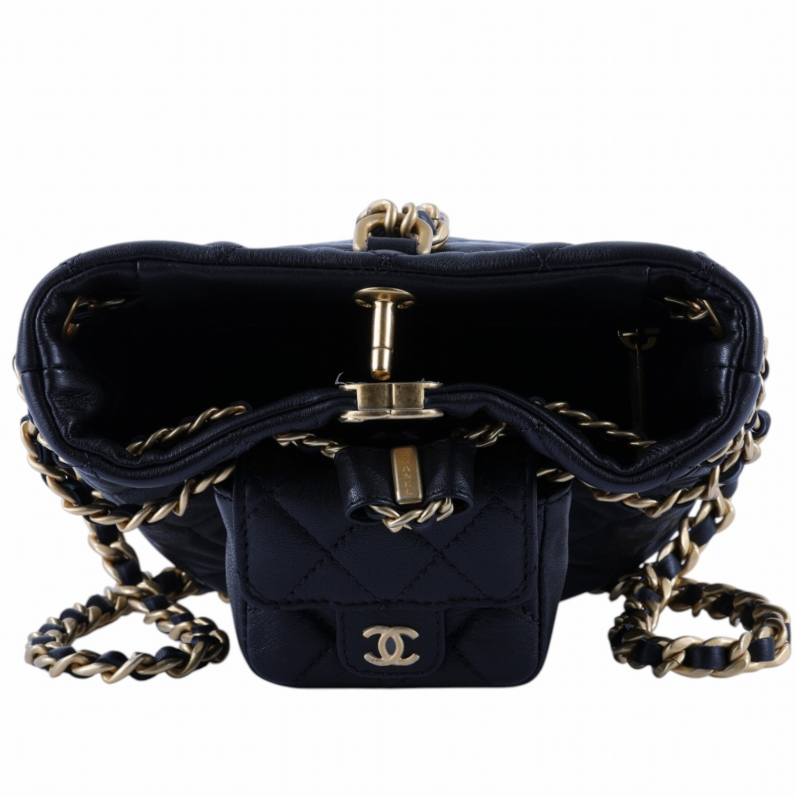 香奈兒 CHANEL 23A CF 後背包 雙肩包 AS3947 B11035 晶片款 黑羊菱格紋子母後背包 防塵袋/購買證明影本