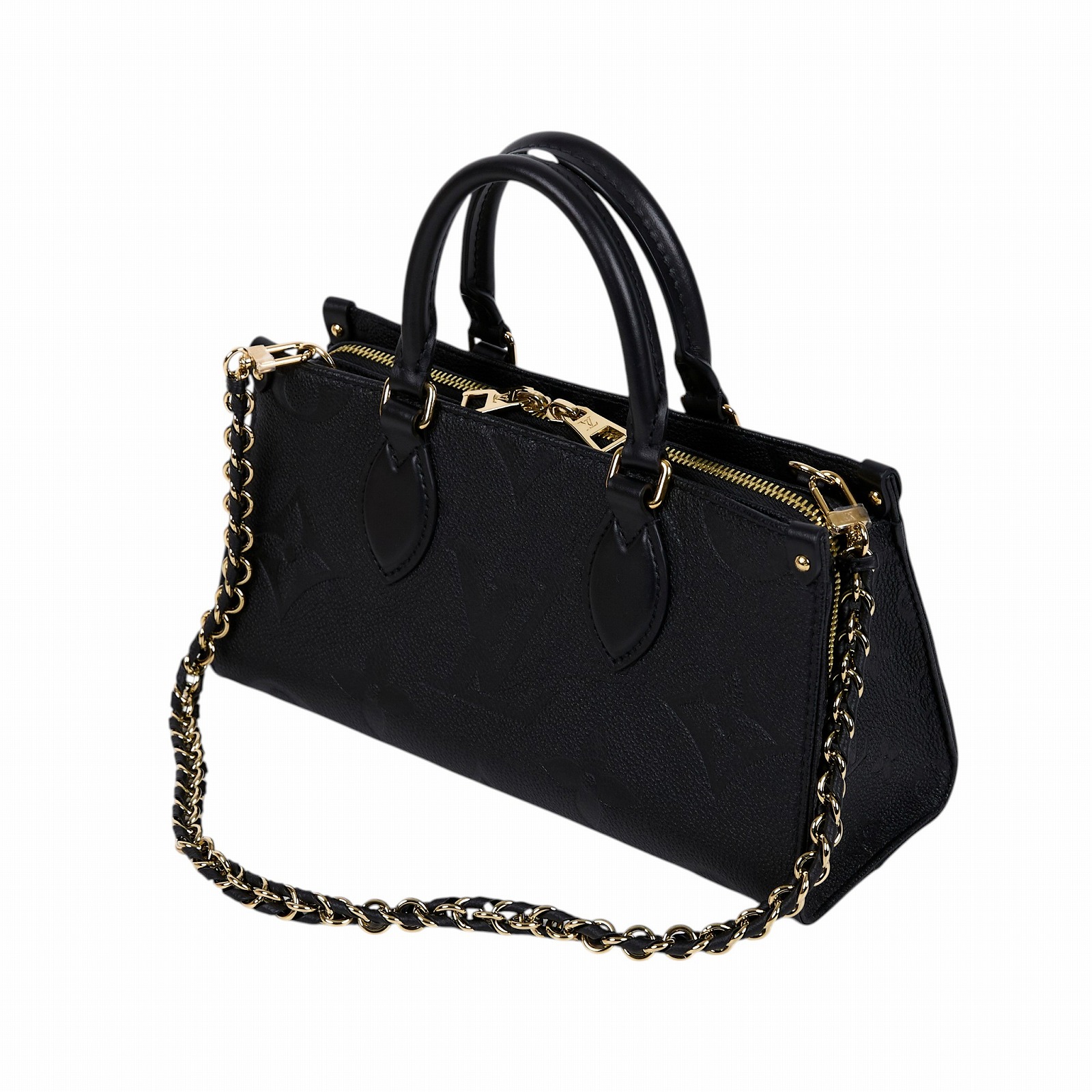 路易威登 LOUIS VUITTON OnTheGo East West 黑色 壓花粒面牛皮 手提 斜背包 M23640 晶片款  原廠盒子/防塵袋/背帶/鏈帶