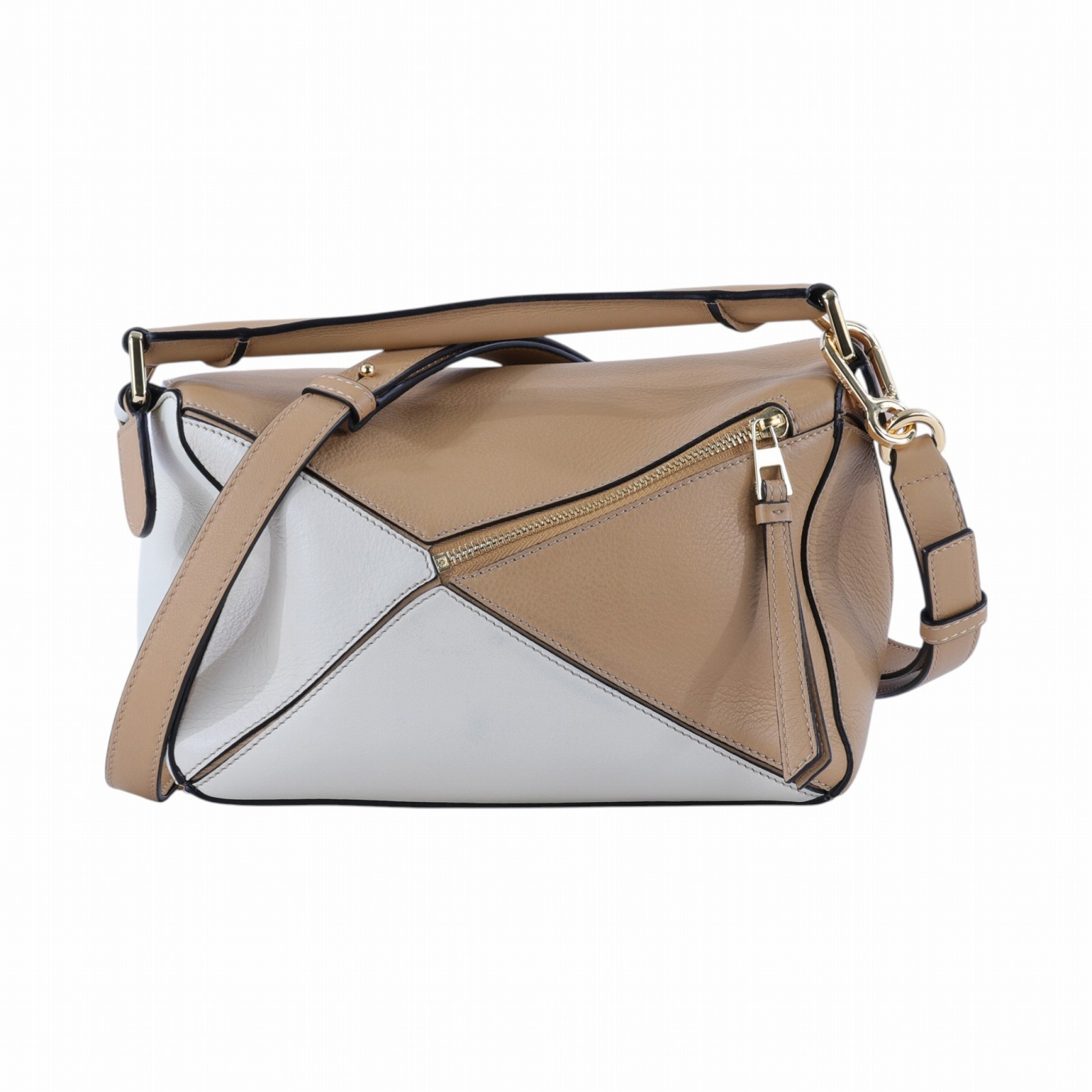 羅意威 LOEWE Small Puzzle bag 肩背 斜背包  奶茶拚色PUZZLE SMALL 防塵袋