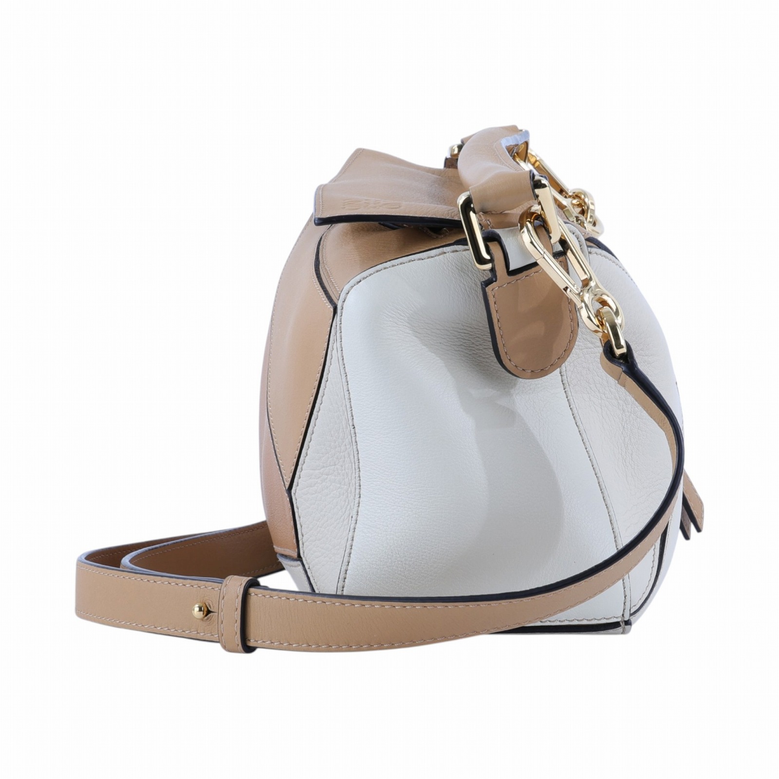 羅意威 LOEWE Small Puzzle bag 肩背 斜背包  奶茶拚色PUZZLE SMALL 防塵袋