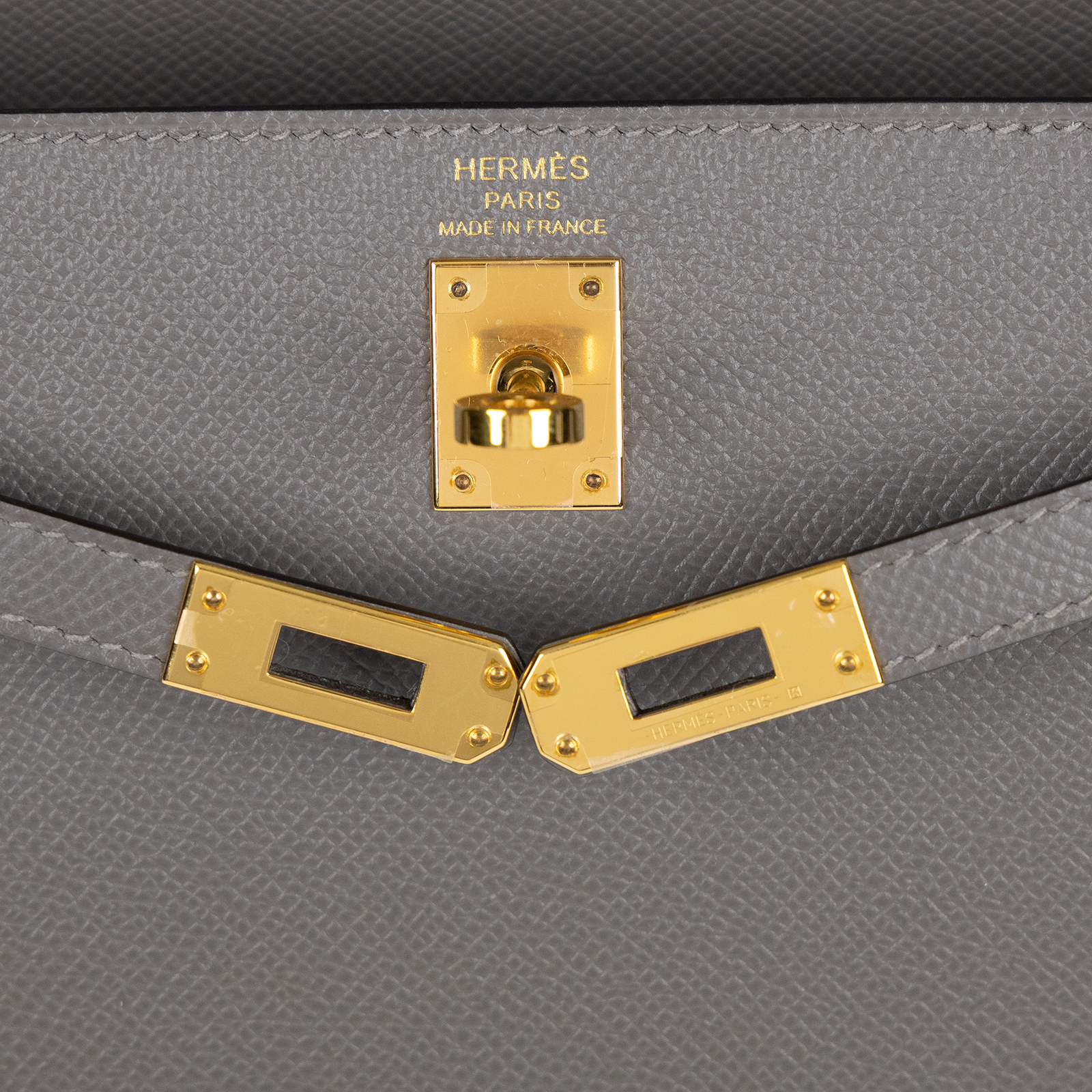 愛馬仕 Hermes Kelly II Sellier 凱莉包 25 U刻 積雨雲灰 金色五金 H038416CC0L /U ST 856 DW  原廠盒子/防塵袋/購買證明/背帶/鎖組