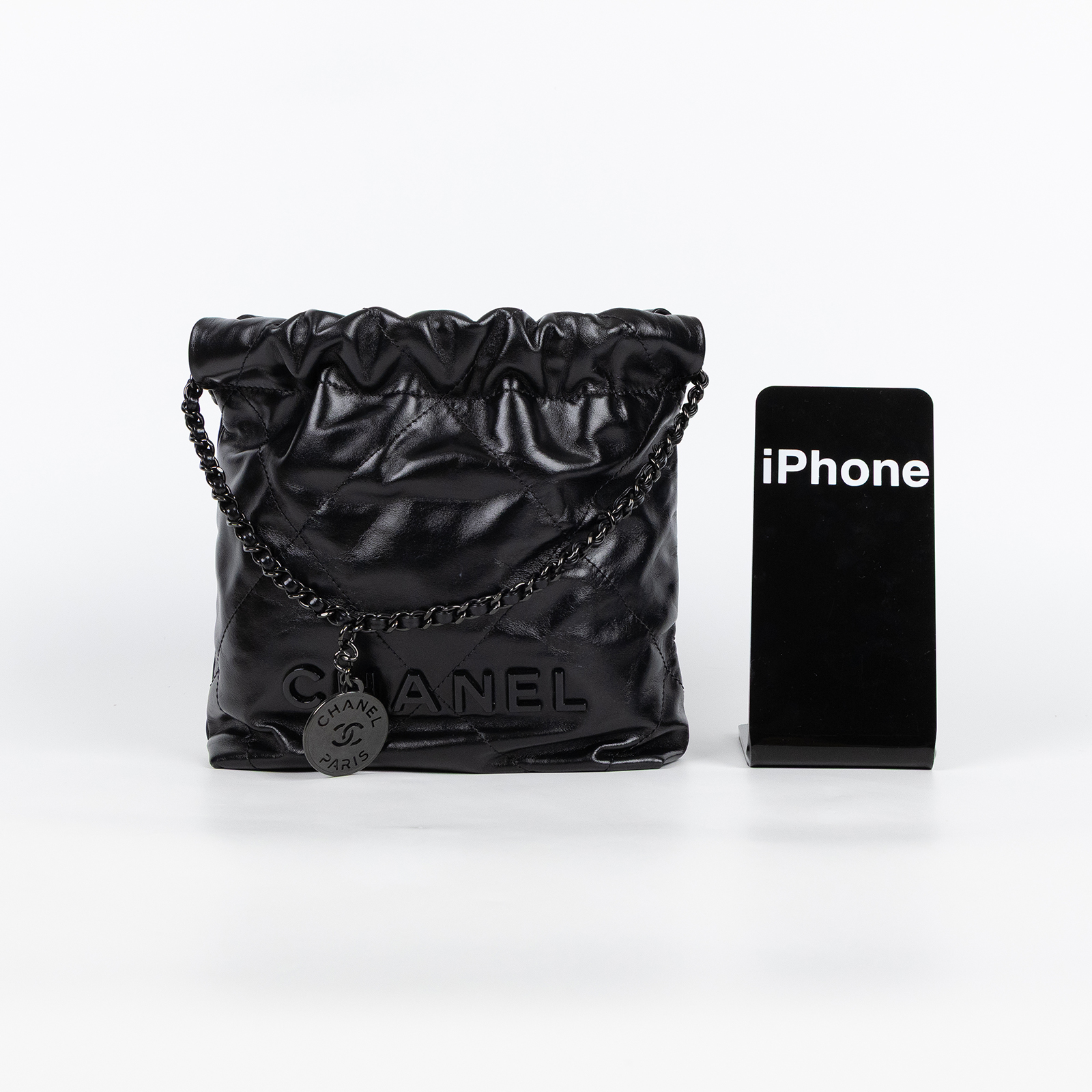 香奈兒 CHANEL 22 迷你 束口包 AS3980 B09220 晶片款 SO BLACK 22包 MINI 原廠盒子/防塵袋/購買證明