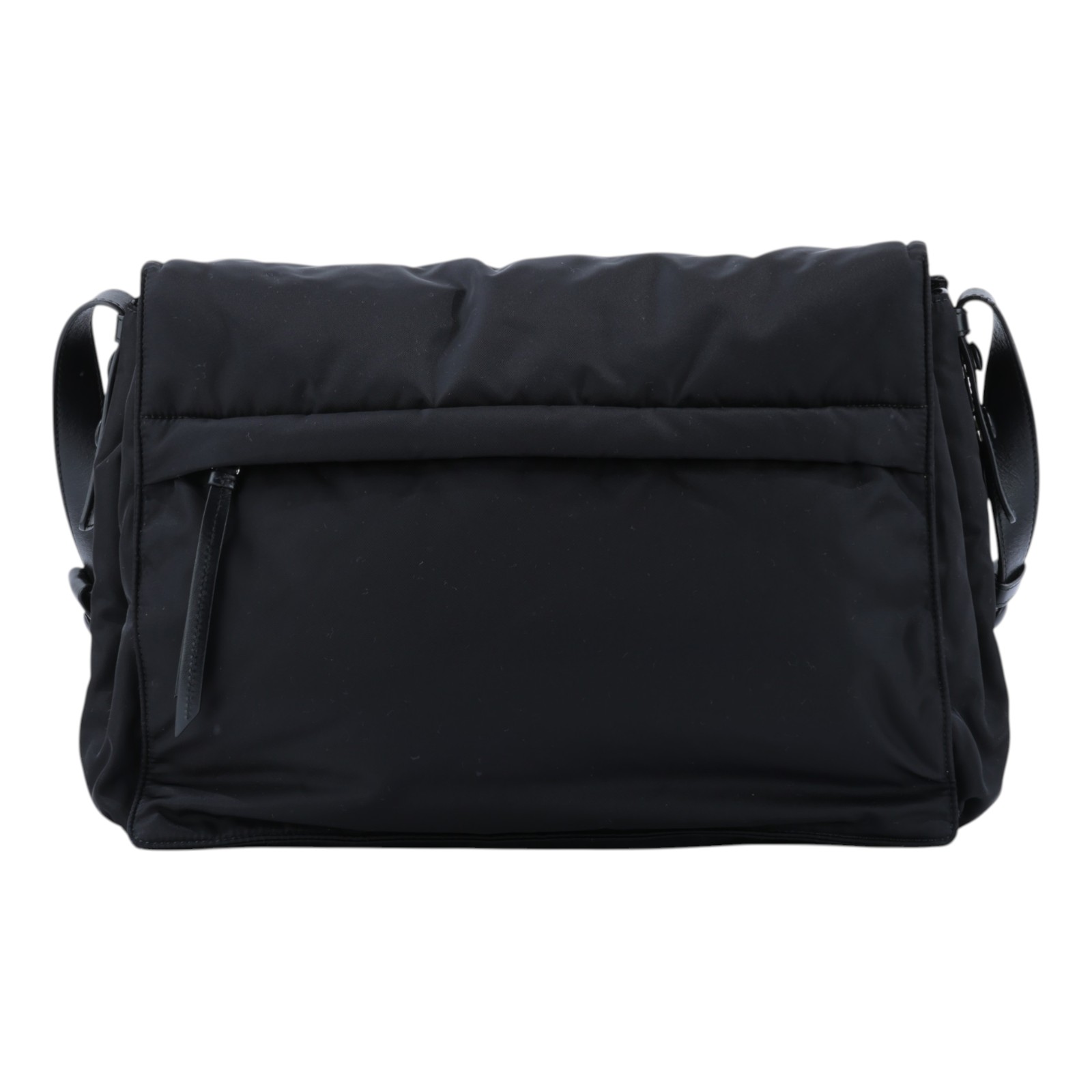 普拉達 PRADA Re-Nylon 夾棉 肩背袋 中型  1BD255_RDLN 黑尼龍郵差包 防塵袋/購買證明