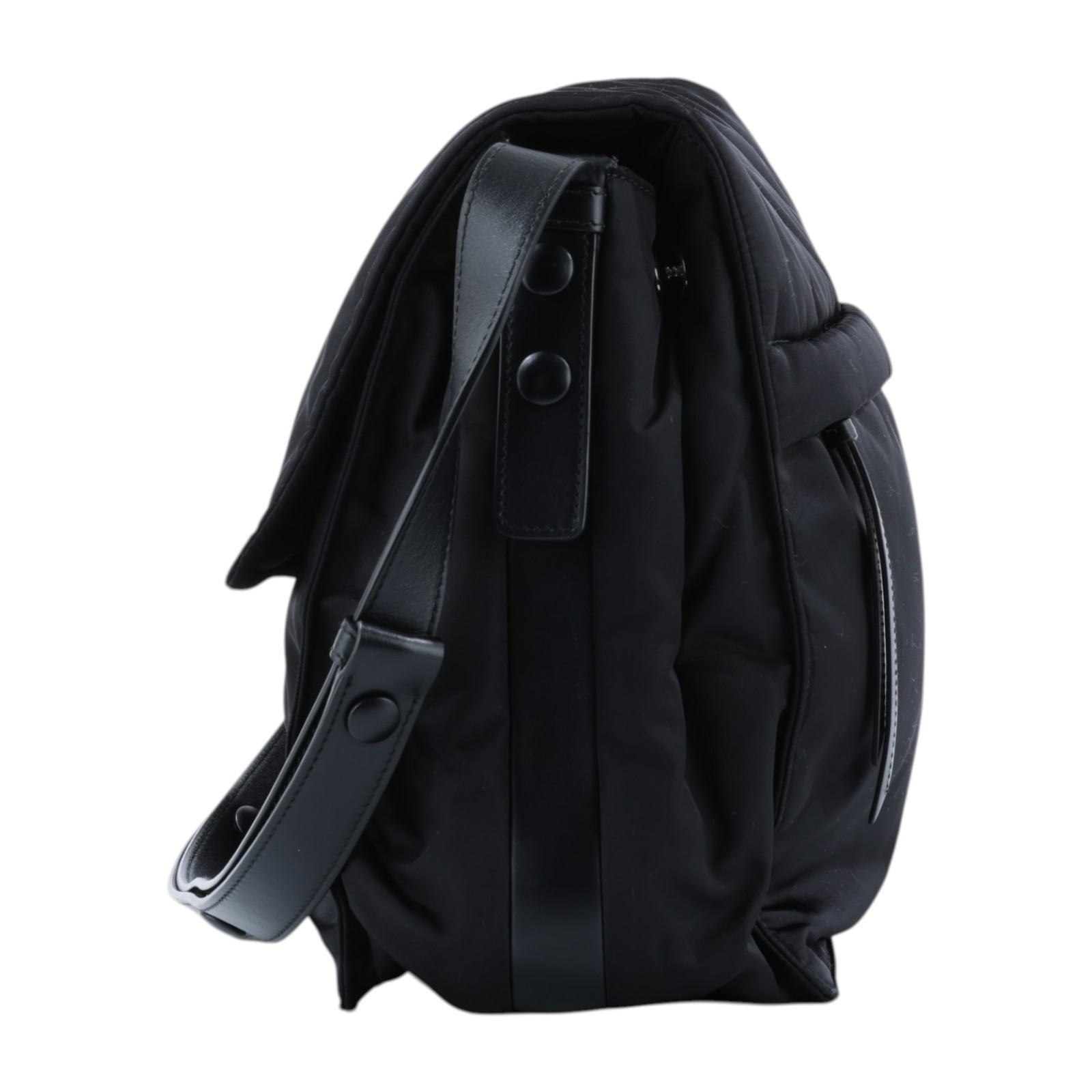 普拉達 PRADA Re-Nylon 夾棉 肩背袋 中型  1BD255_RDLN 黑尼龍郵差包 防塵袋/購買證明