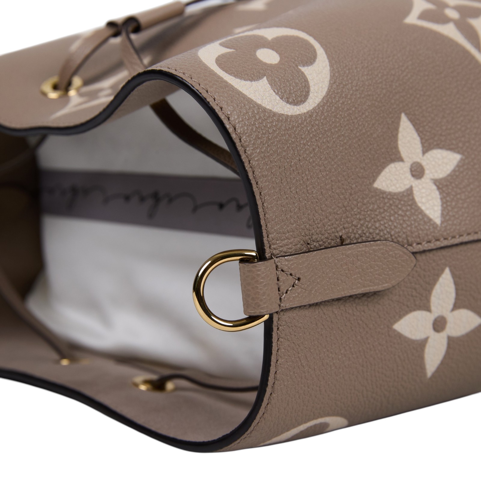 路易威登 LOUIS VUITTON NéoNoé MM 皮革 肩背 水桶包 斑鳩灰色/奶油色 M45555 晶片款  防塵袋/購買證明/內袋/手提把/背帶