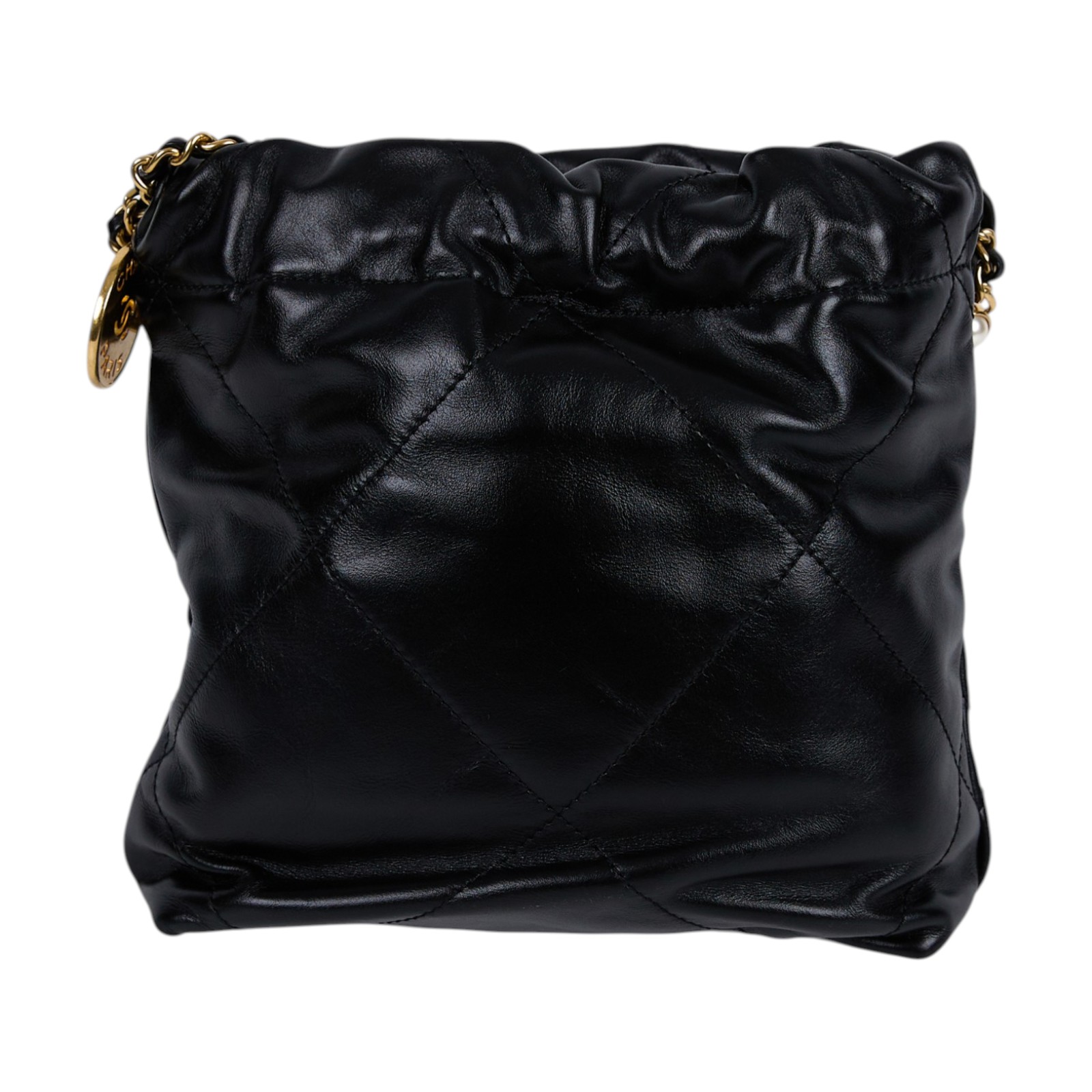 香奈兒 CHANEL 22 迷你 束口包 仿珍珠 AS3980 B17401 晶片款 黑金22BAG MINI 原廠盒子/防塵袋