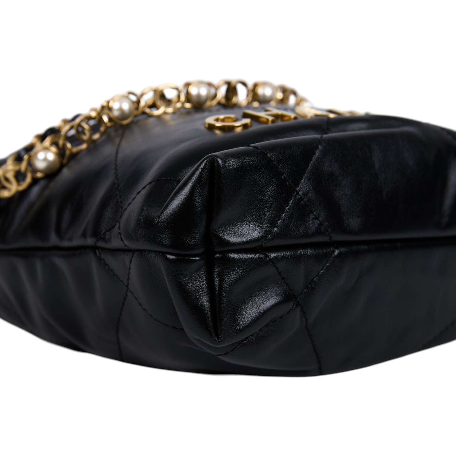 香奈兒 CHANEL 22 迷你 束口包 仿珍珠 AS3980 B17401 晶片款 黑金22BAG MINI 原廠盒子/防塵袋