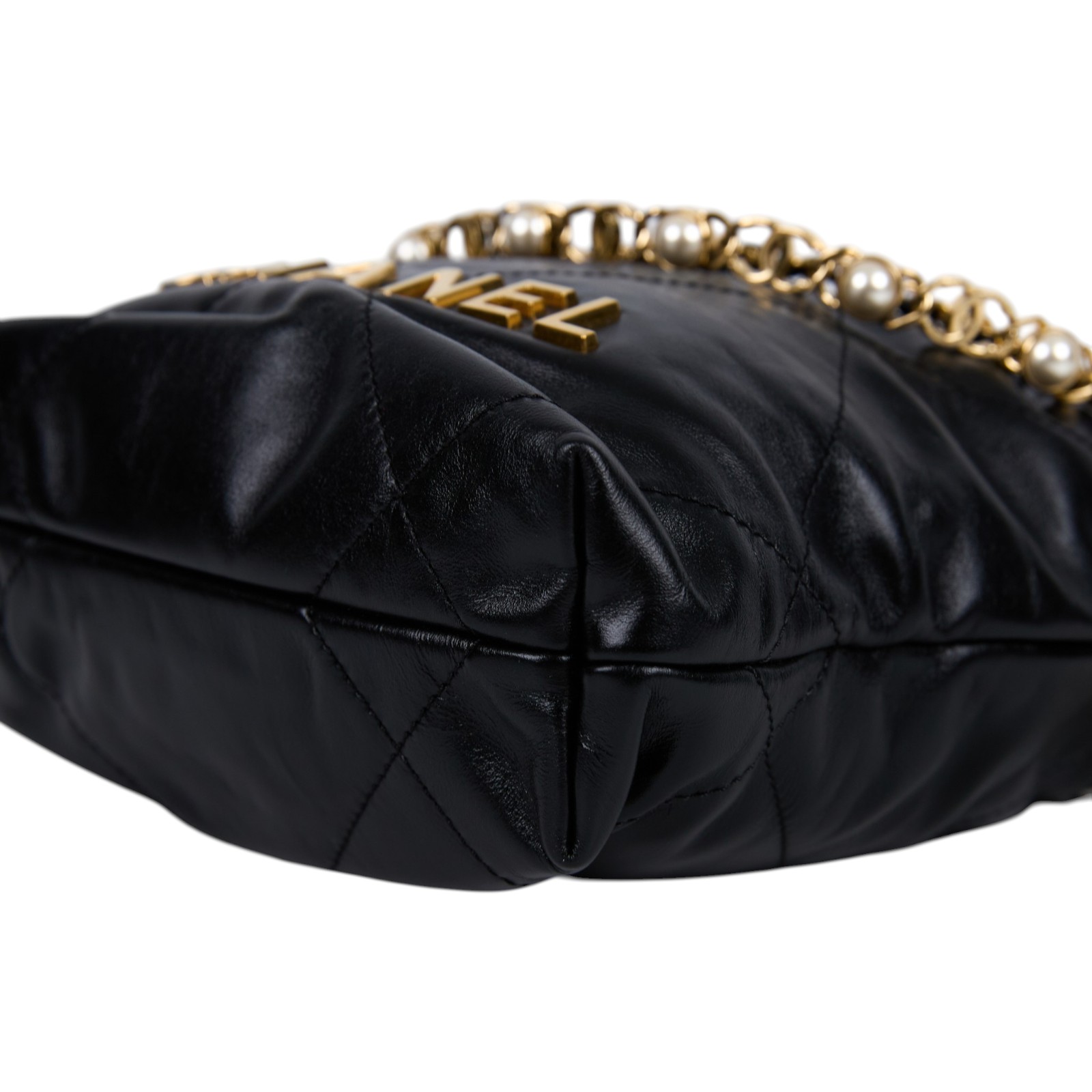 香奈兒 CHANEL 22 迷你 束口包 仿珍珠 AS3980 B17401 晶片款 黑金22BAG MINI 原廠盒子/防塵袋