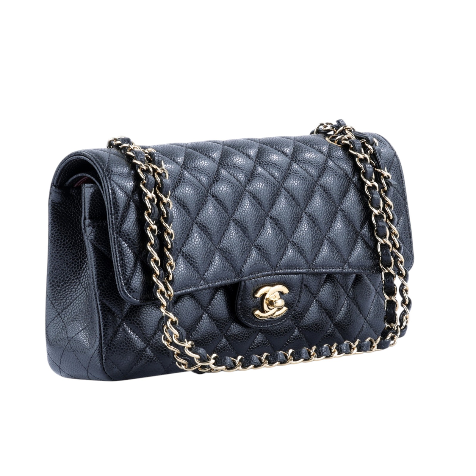 香奈兒 CHANEL CF 經典 11.12 口蓋包 A01112 Y01864 晶片款 黑金荔枝COCO25 原廠盒子/防塵袋/購買證明