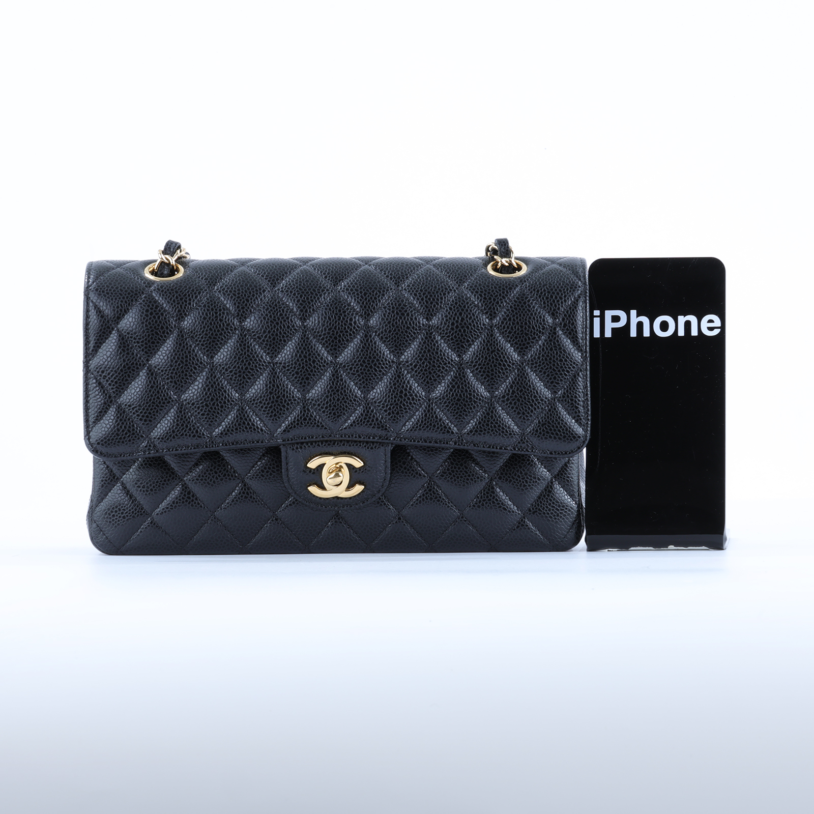 香奈兒 CHANEL CF 經典 11.12 口蓋包 A01112 Y01864 晶片款 黑金荔枝COCO25 原廠盒子/防塵袋/購買證明