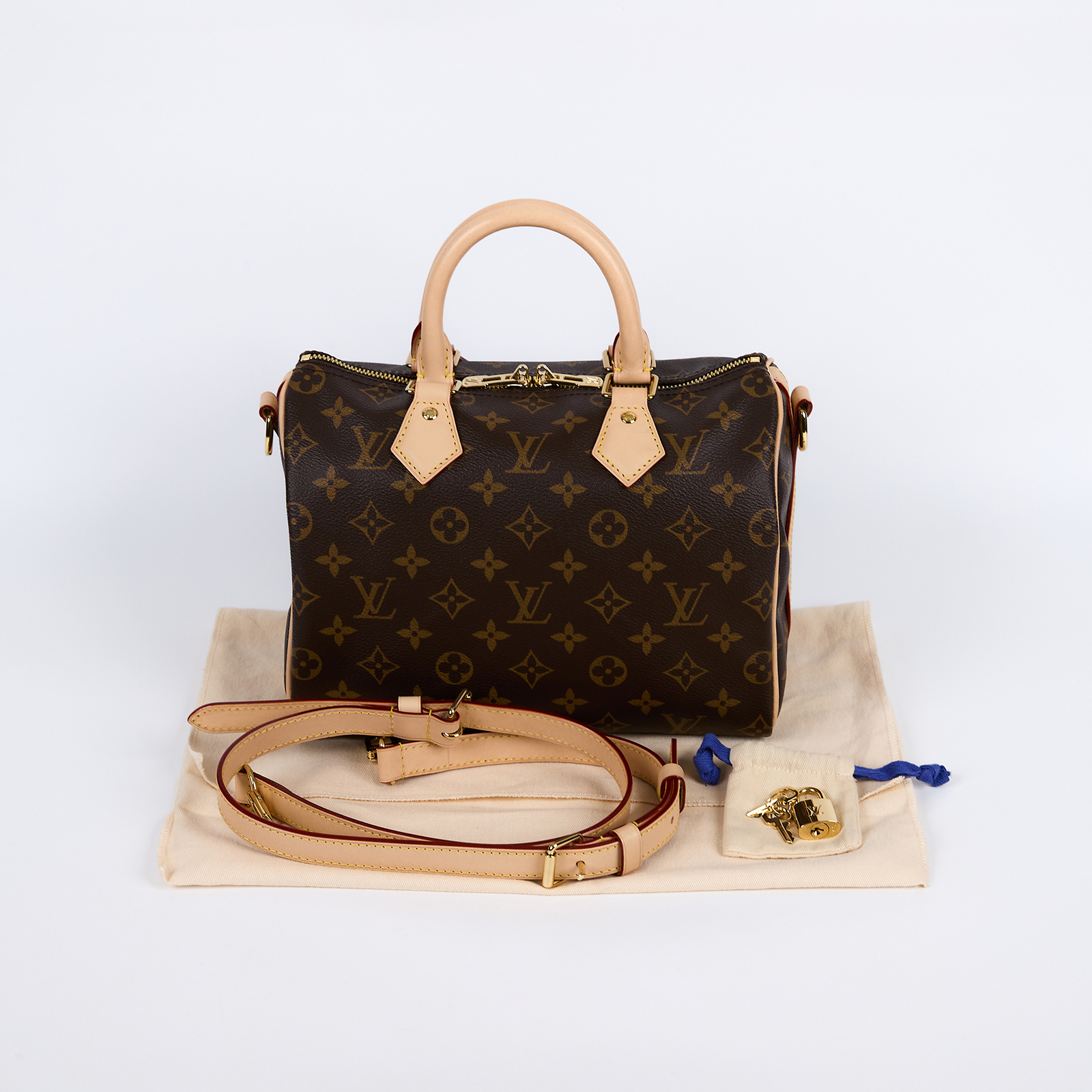 路易威登 LOUIS VUITTON Speedy Bandoulière 25  波士頓包 手提包 經典帆布 M46977 晶片款  防塵袋/鎖頭/鑰匙