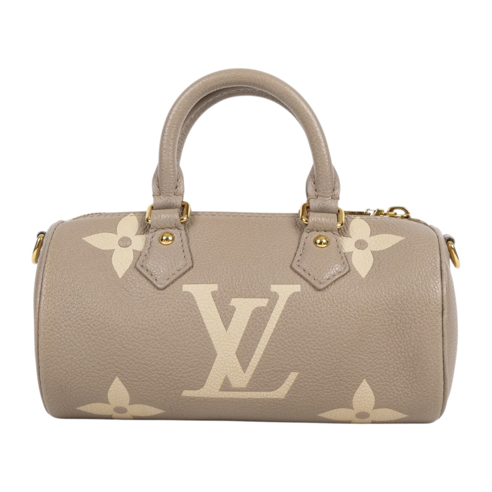 路易威登 LOUIS VUITTON Papillon BB 圓筒手提包 斑鳩灰色 M46031 晶片款 斑鳩灰PAPILLON BB 防塵袋/背帶/內袋