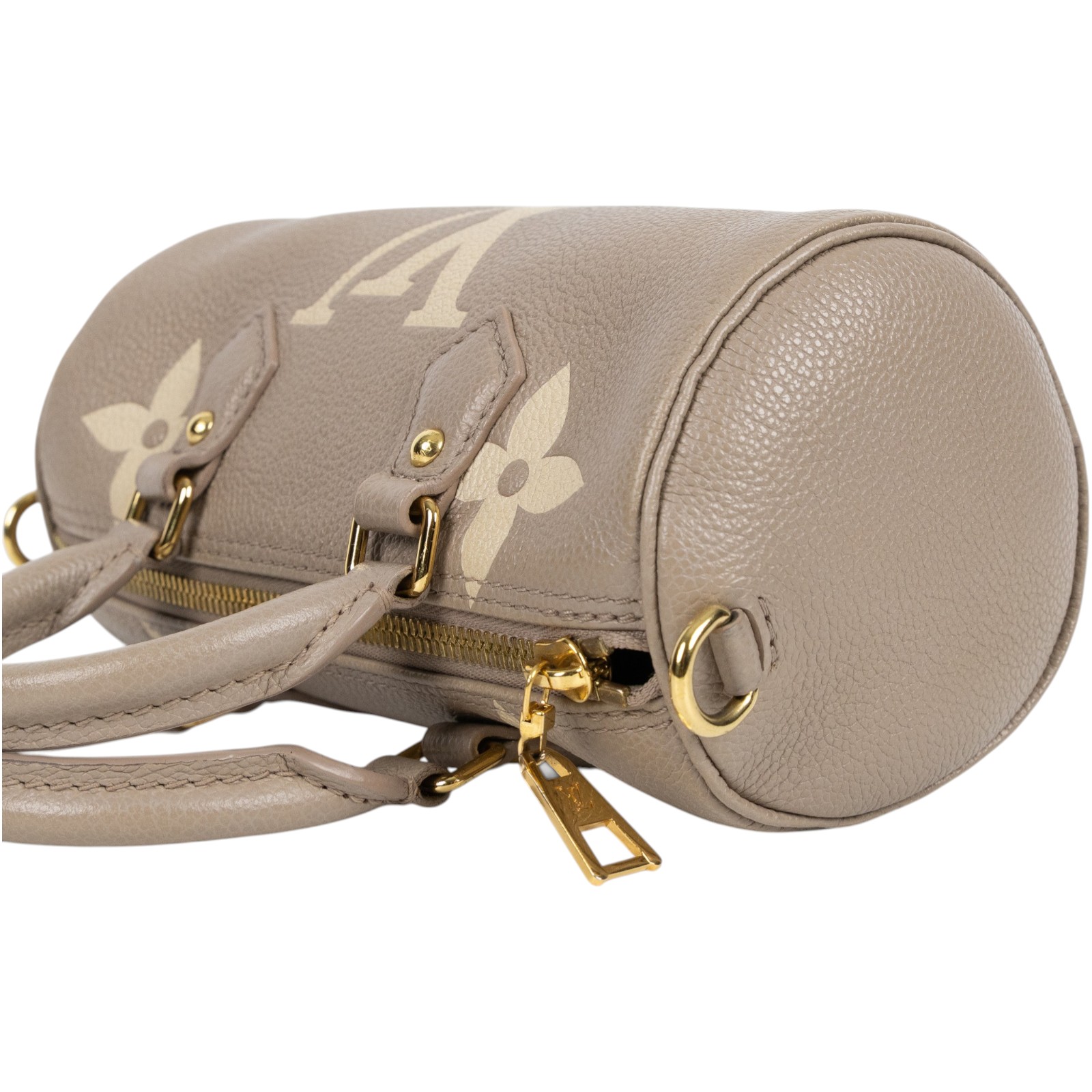 路易威登 LOUIS VUITTON Papillon BB 圓筒手提包 斑鳩灰色 M46031 晶片款 斑鳩灰PAPILLON BB 防塵袋/背帶/內袋