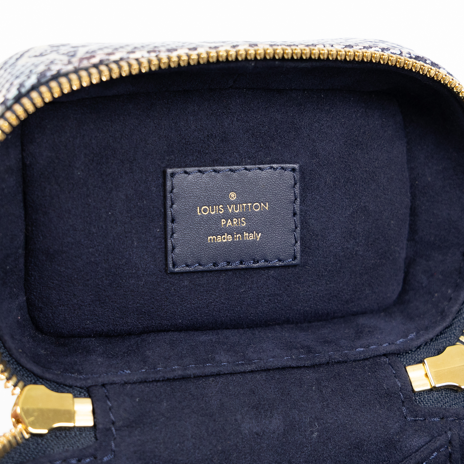 路易威登 LOUIS VUITTON Micro Vanity 化妝箱 M82467 晶片款 藍色炫彩 Micro Vanity 原廠盒子/防塵袋/鍊帶/鏡子