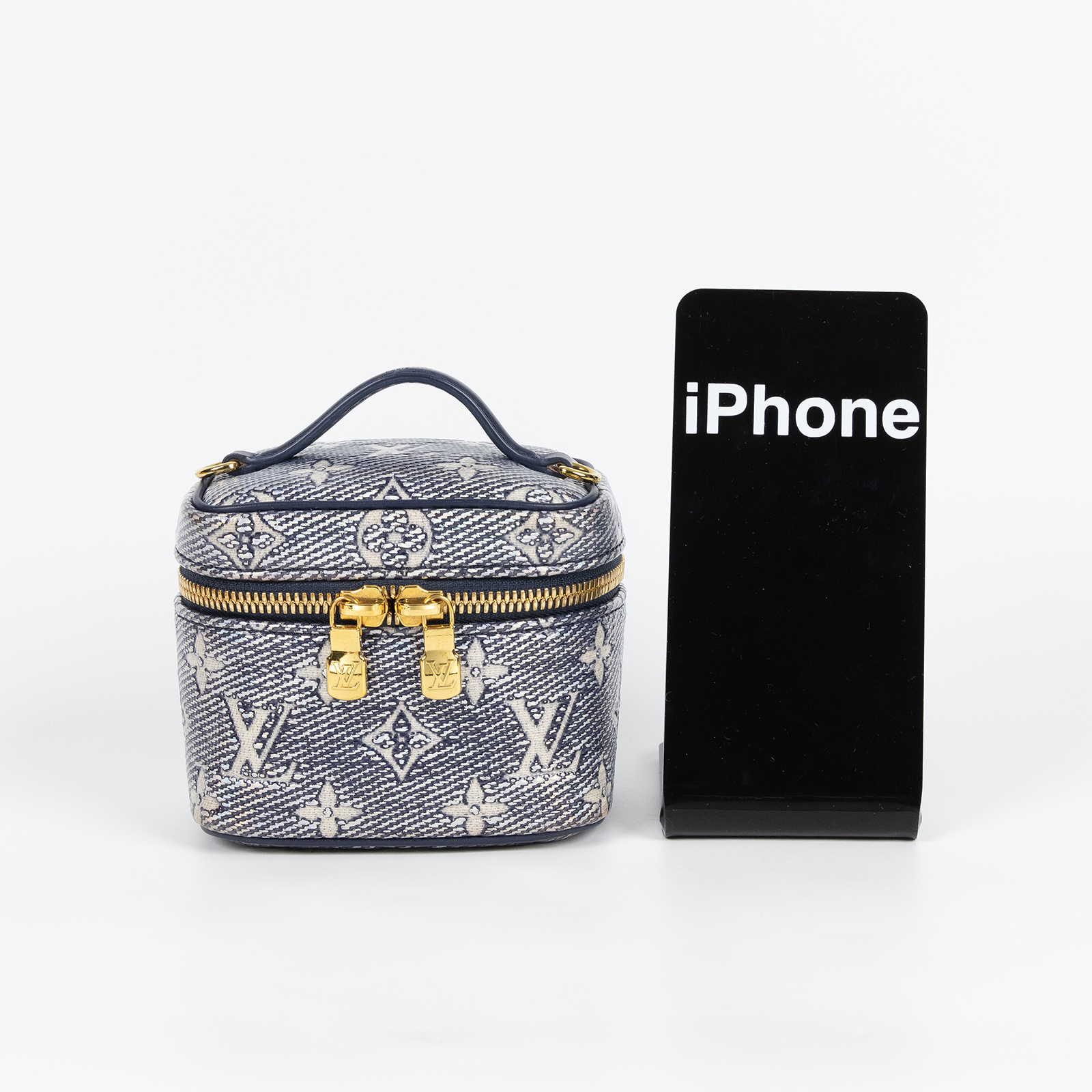 路易威登 LOUIS VUITTON Micro Vanity 化妝箱 M82467 晶片款 藍色炫彩 Micro Vanity 原廠盒子/防塵袋/鍊帶/鏡子
