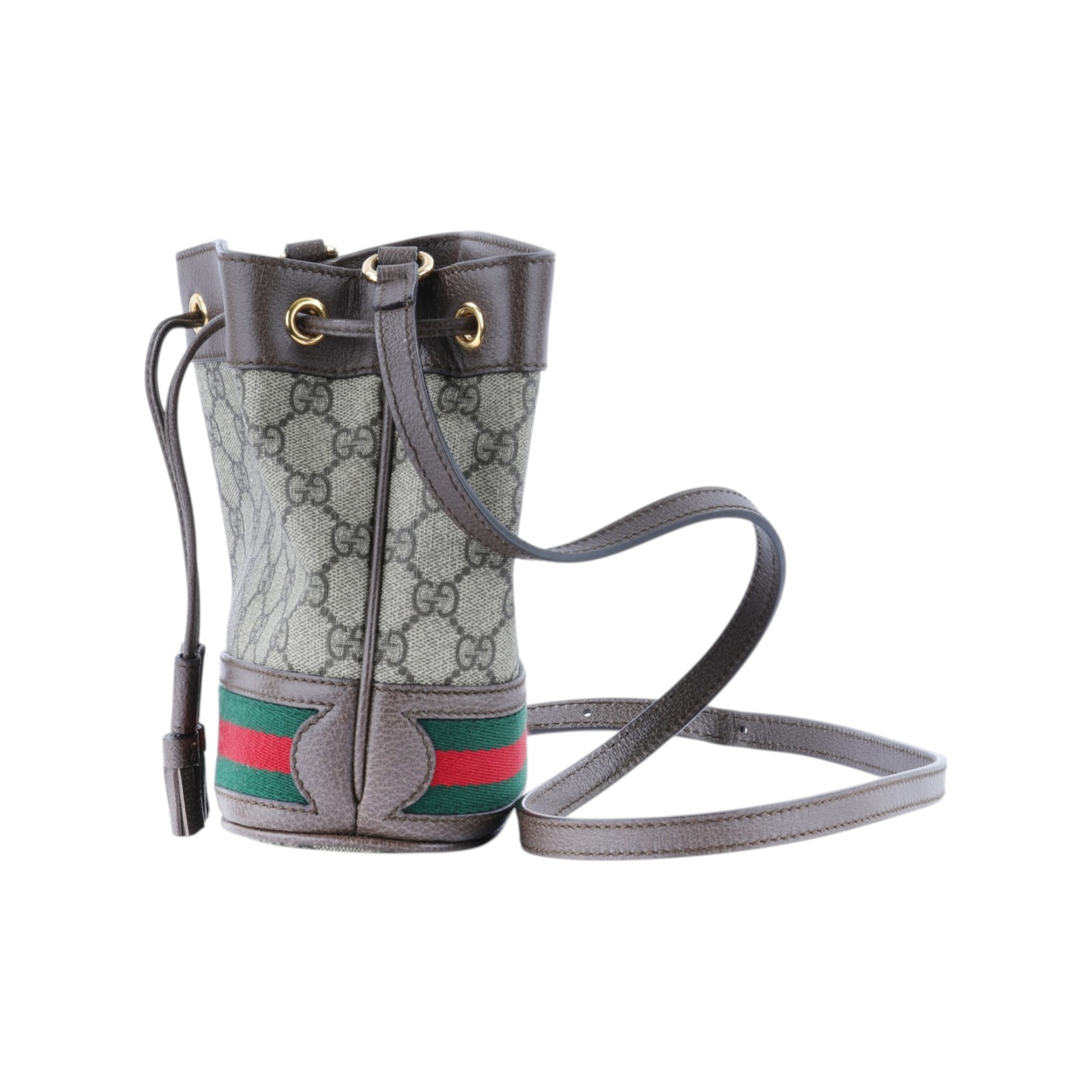 古馳 GUCCI Ophidia GG 迷你 水桶袋 米色 烏木色 550620 96I3B 棕GG紋OPHIDIA水桶包 防塵袋