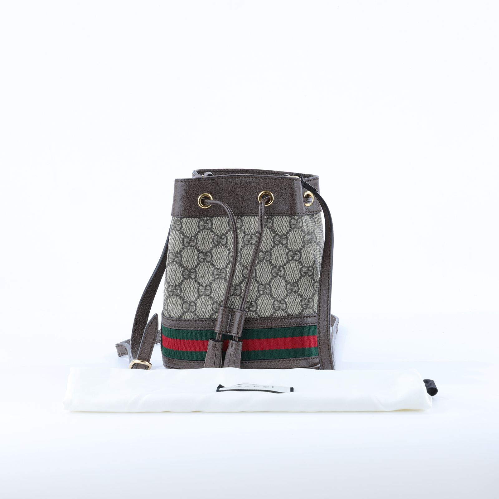 古馳 GUCCI Ophidia GG 迷你 水桶袋 米色 烏木色 550620 96I3B 棕GG紋OPHIDIA水桶包 防塵袋