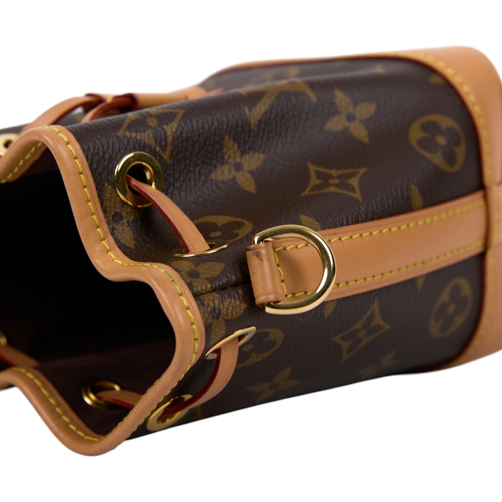 路易威登 LOUIS VUITTON Nano Noé 原花 束口水桶包 M81266 晶片款 原花 NANO NOE水桶包 原廠盒子/防塵袋