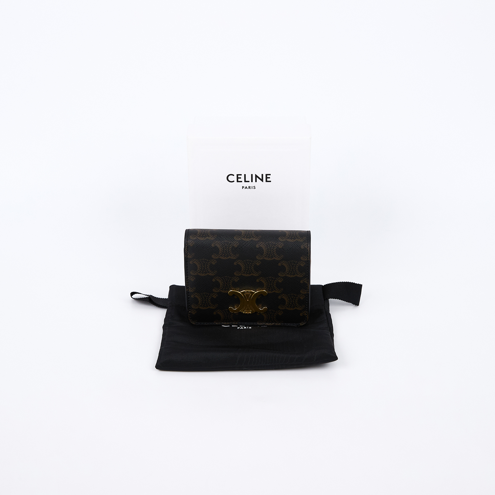 思琳 CELINE 標誌印花 Compact 錢包 短夾 10K622CQH TRIOMPHE標誌印花COMPACT暗釦短夾 原廠盒子/防塵袋